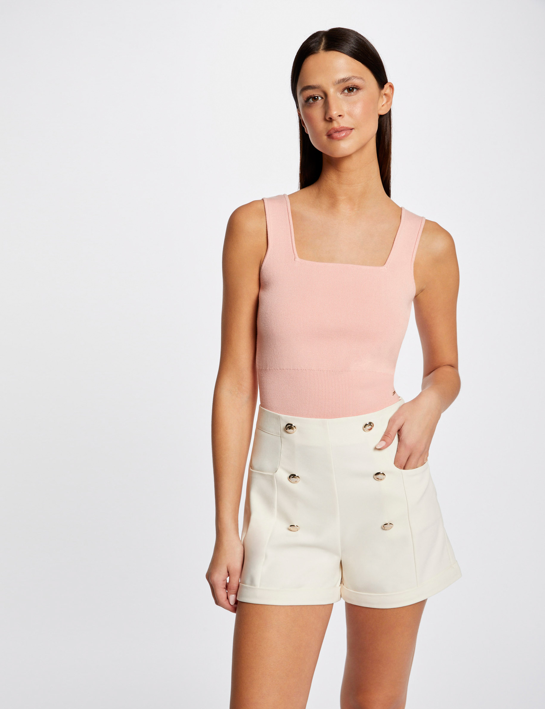 Straight city shorts with buttons ladies' Straight city shorts with buttons ladies'