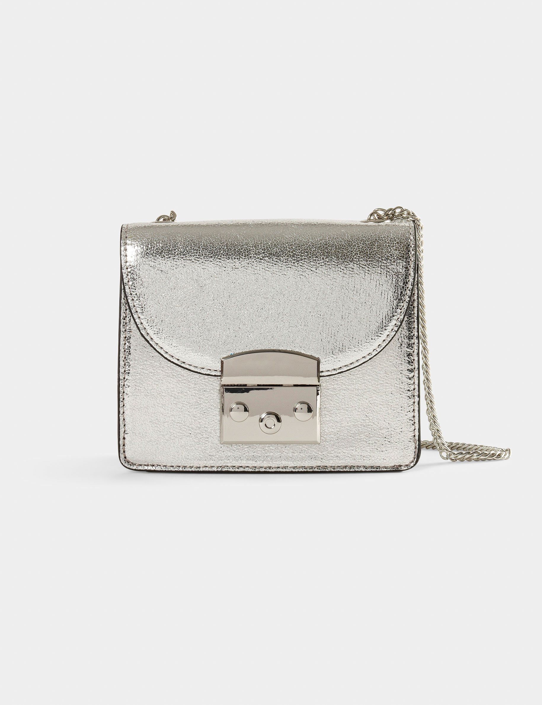 Clutch bag with metallised effect silver ladies' Clutch bag with metallised effect silver ladies'