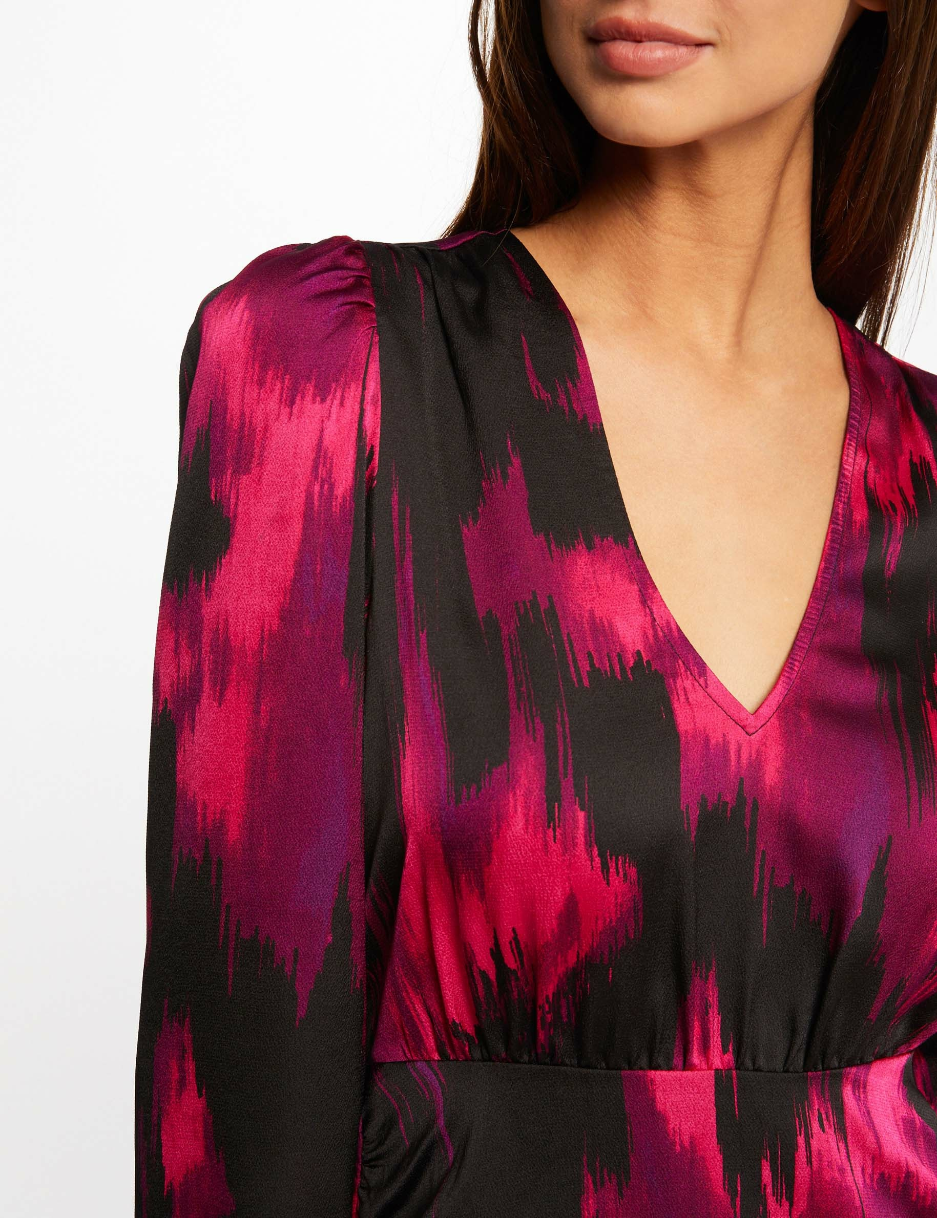 Straight dress with abstract print multico ladies' Straight dress with abstract print multico ladies'