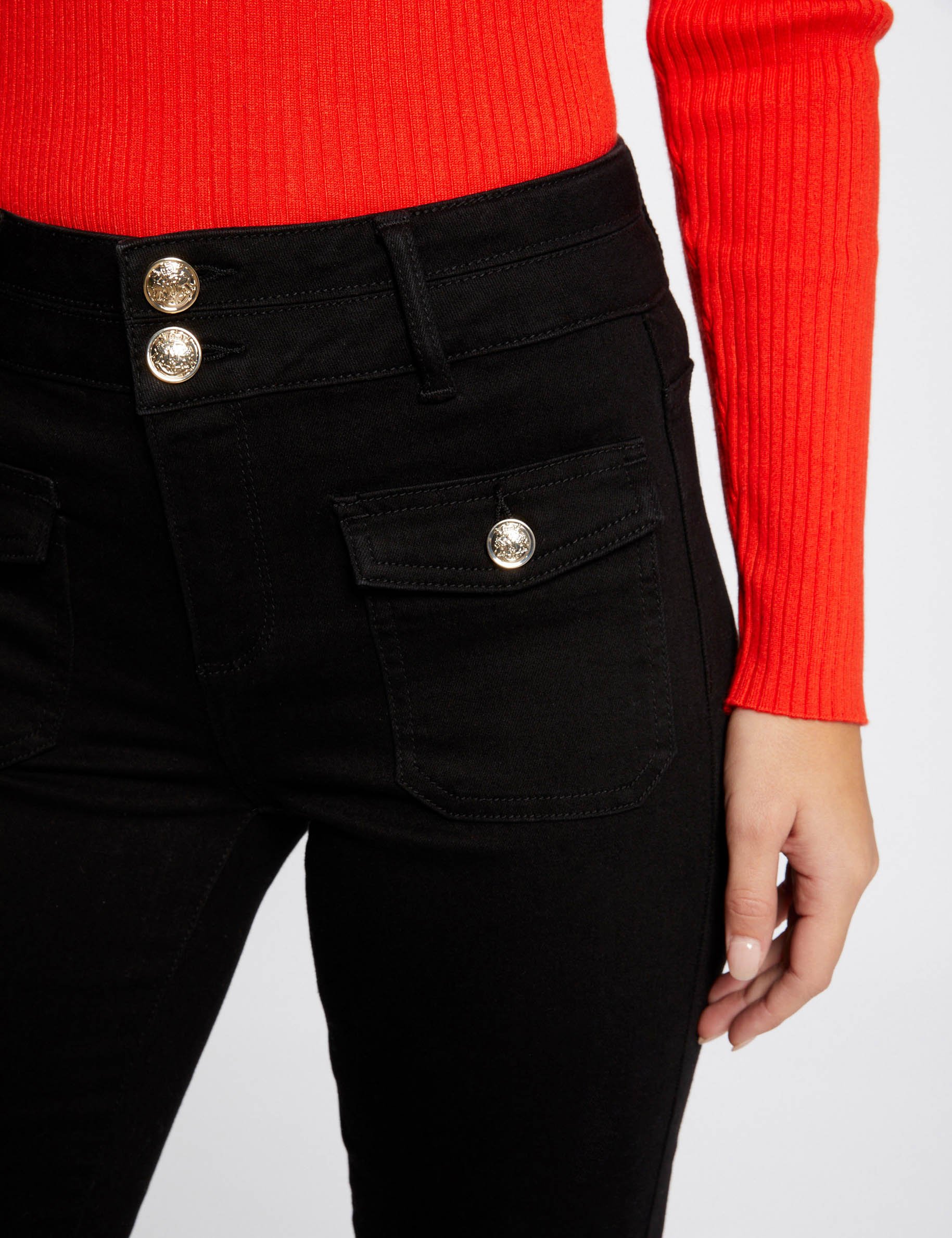 bootcut jeans with flap pockets black women Bootcut jeans with flap pockets black women