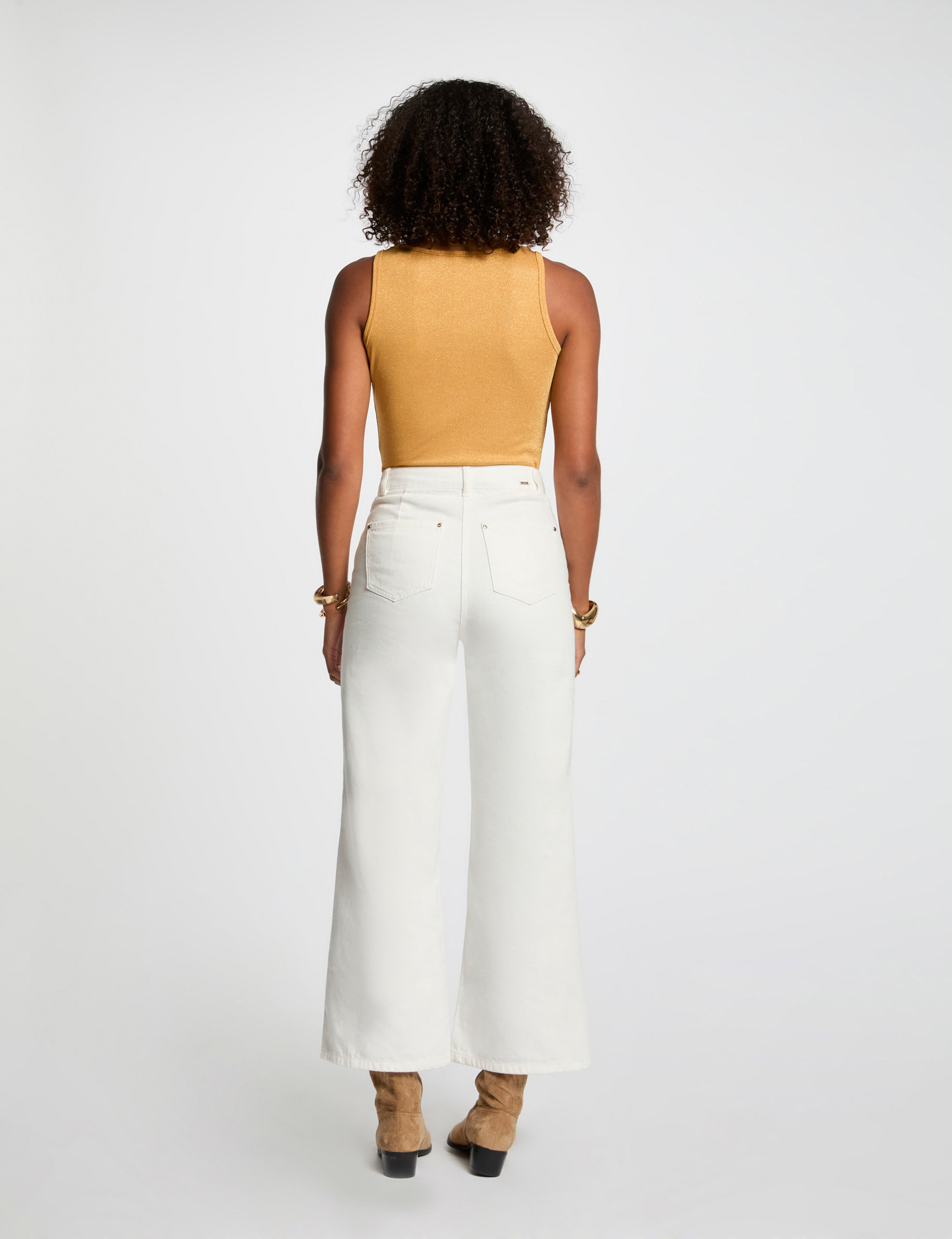 debardeur sans manches jaune moutarde femme Débardeur sans manches jaune moutarde femme
