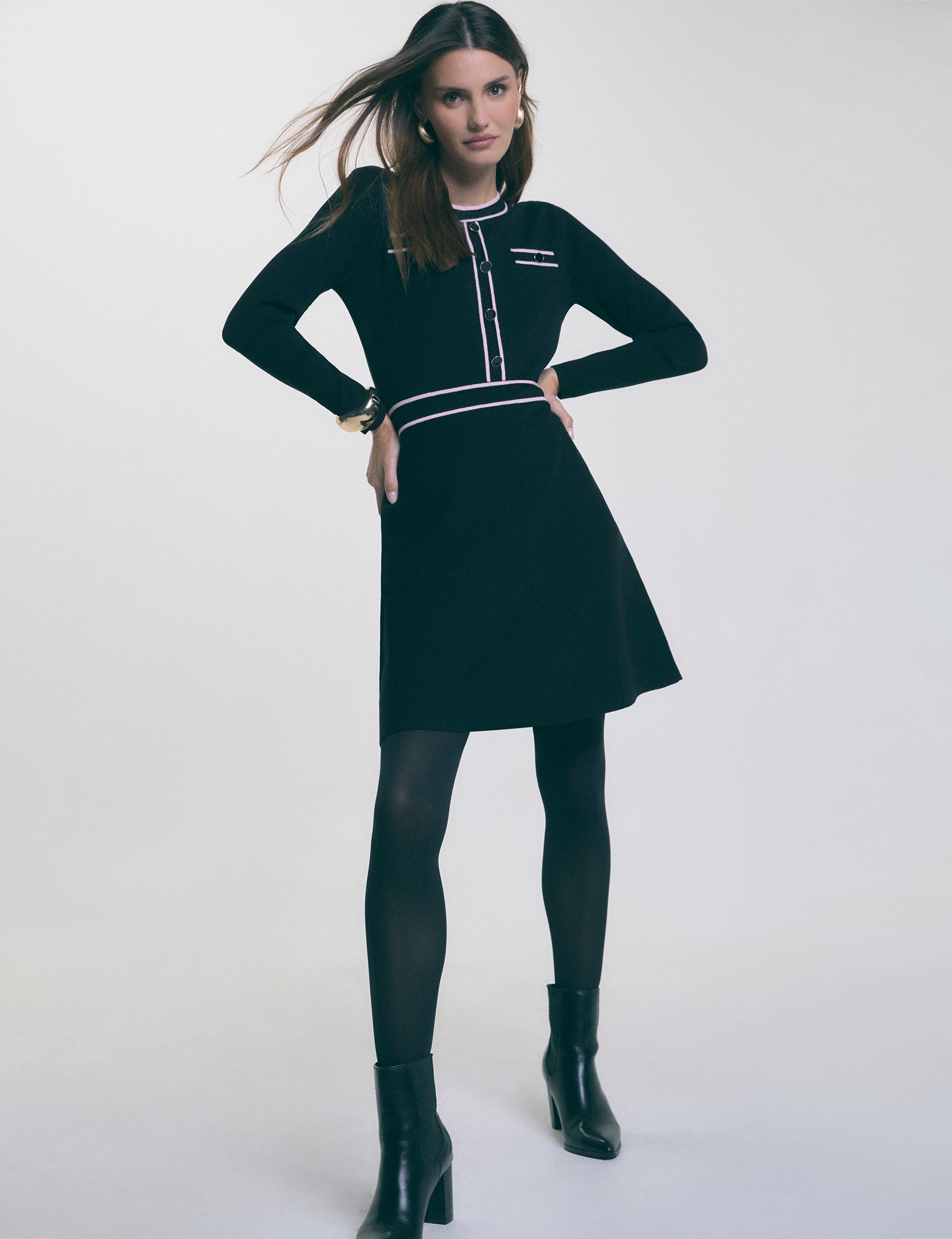 robe tricot courte ajustee noir femme Robe tricot courte ajustée noir femme