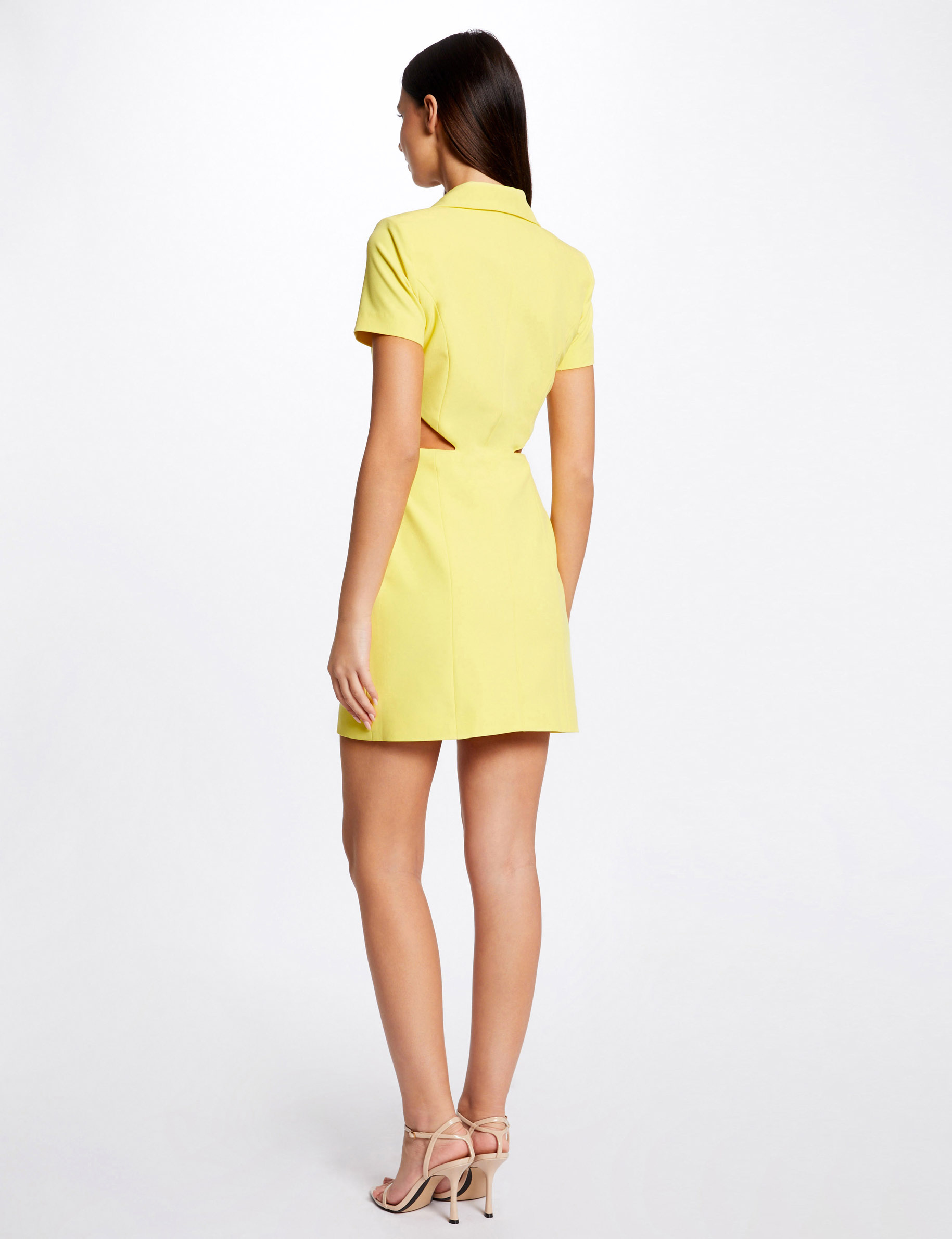 Wrap dress with openings yellow ladies' Wrap dress with openings yellow ladies'