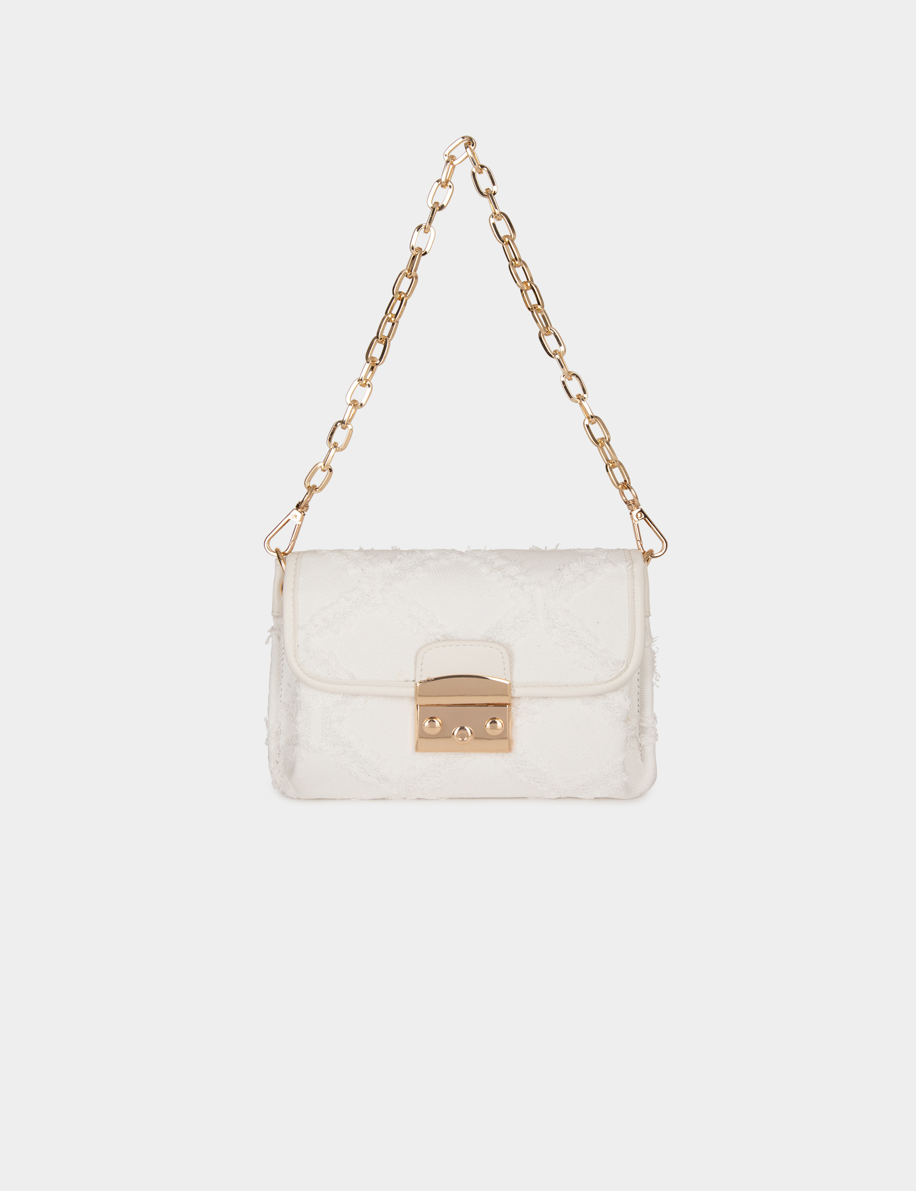 Clutch bag with fringes ivory women