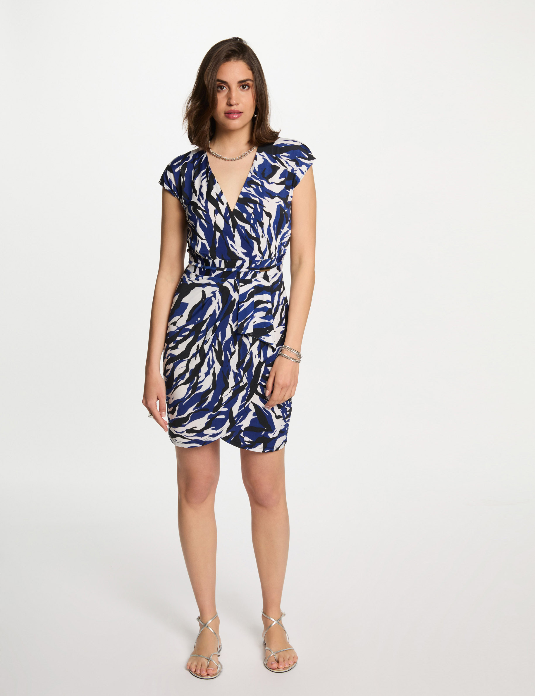 printed fitted mini dress multicolor women Printed fitted mini dress multicolor women