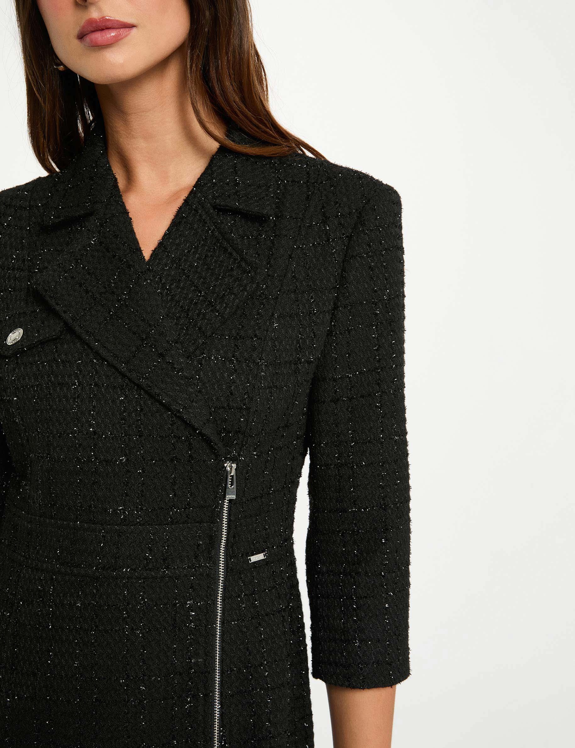 Short tweed dress black women