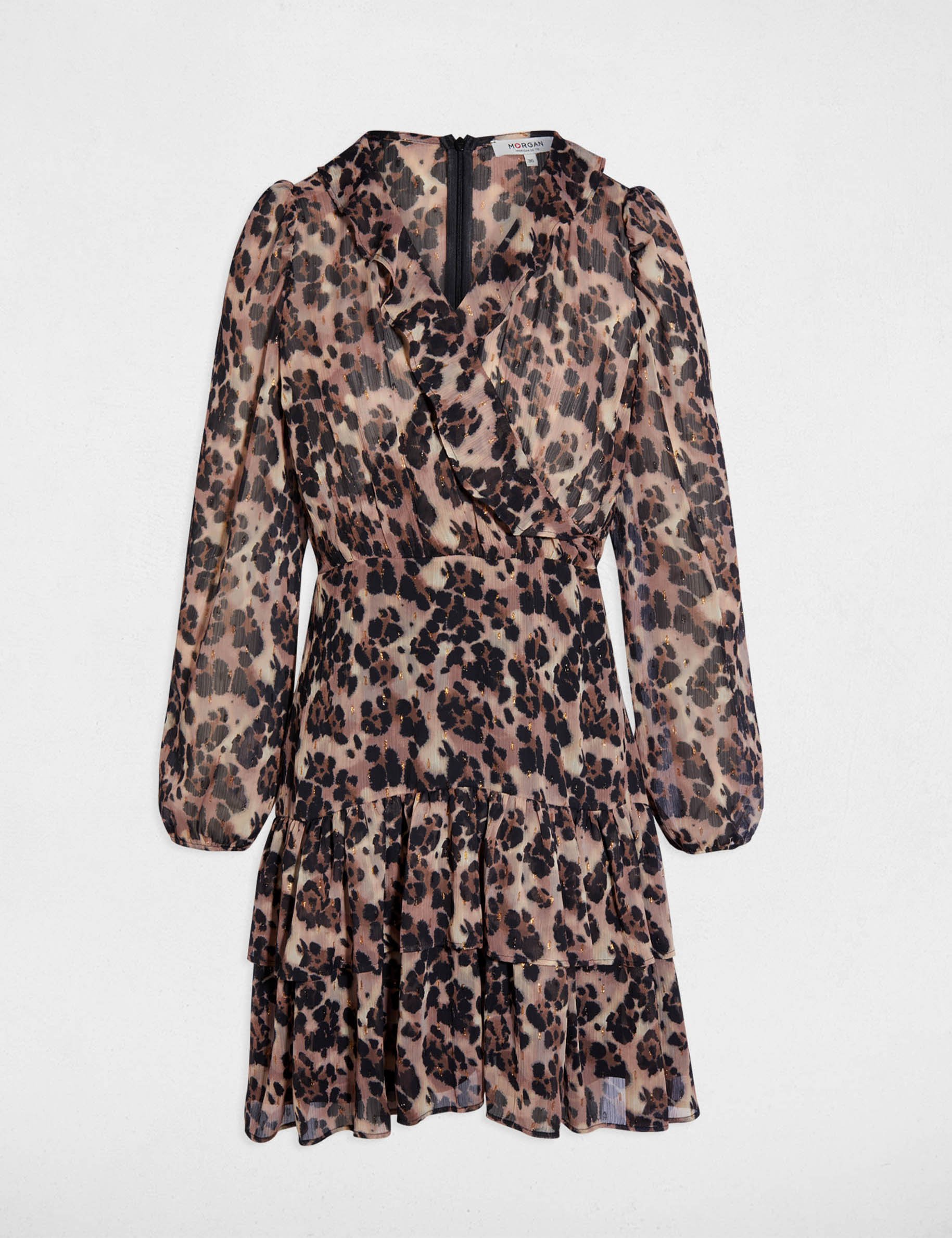 Short V-neck dress multicolor women