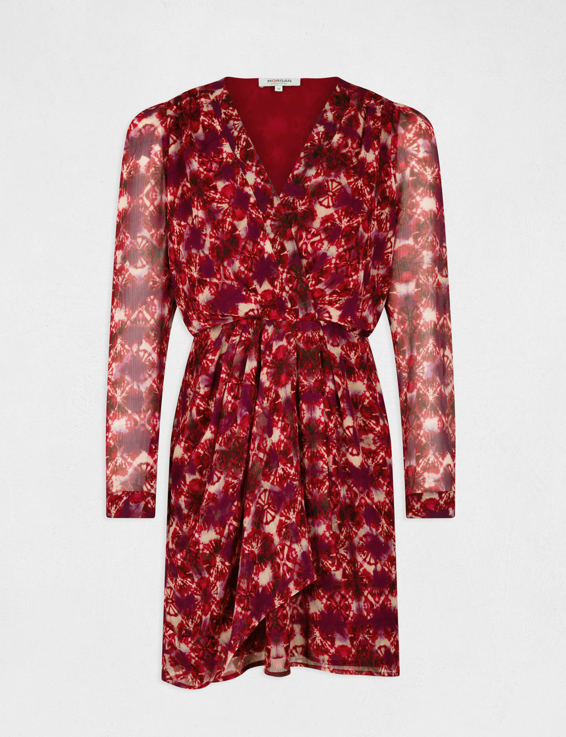 Straight draped dress abstract print multico ladies' Straight draped dress abstract print multico ladies'