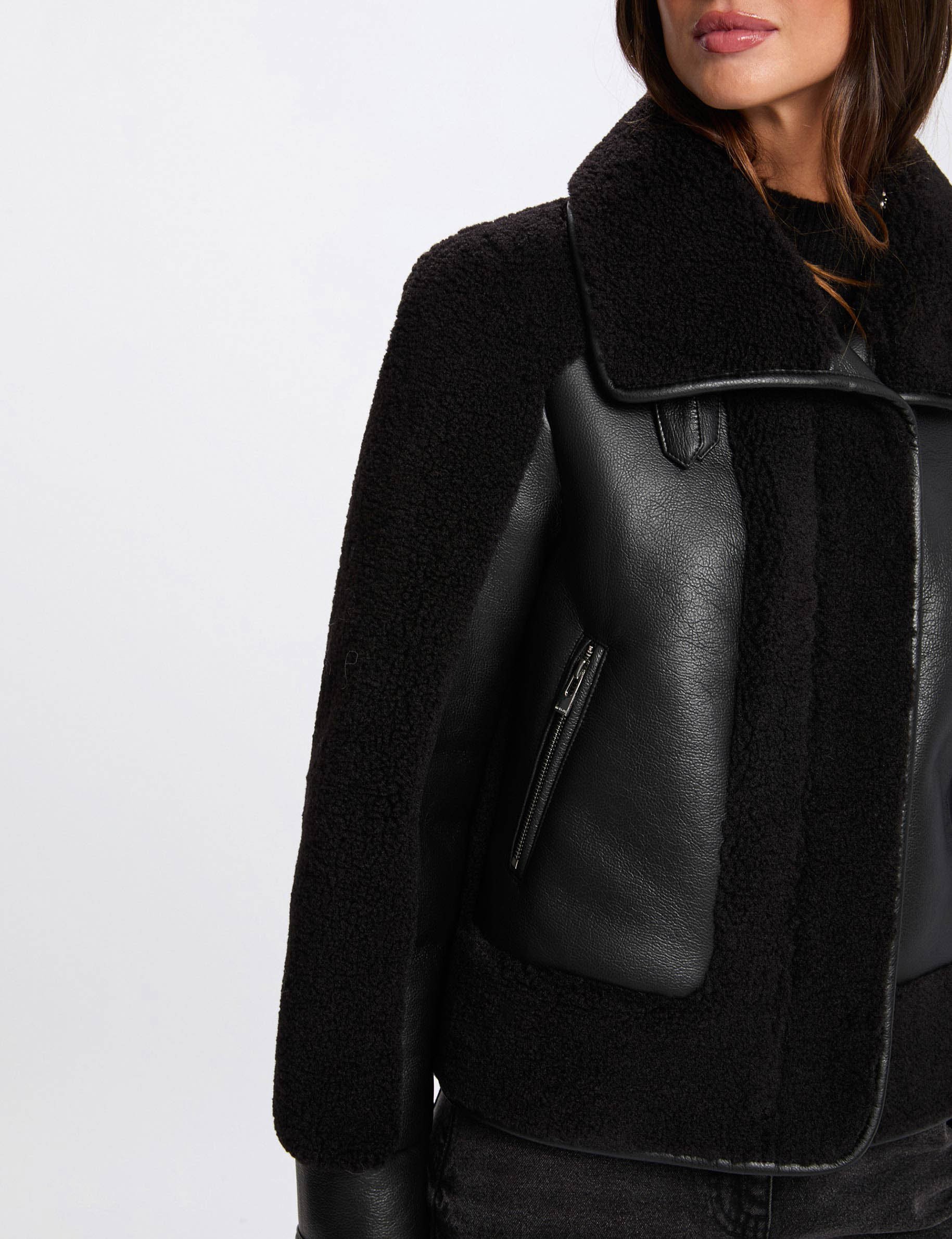 short coat with tailored collar black women Short coat with tailored collar black women