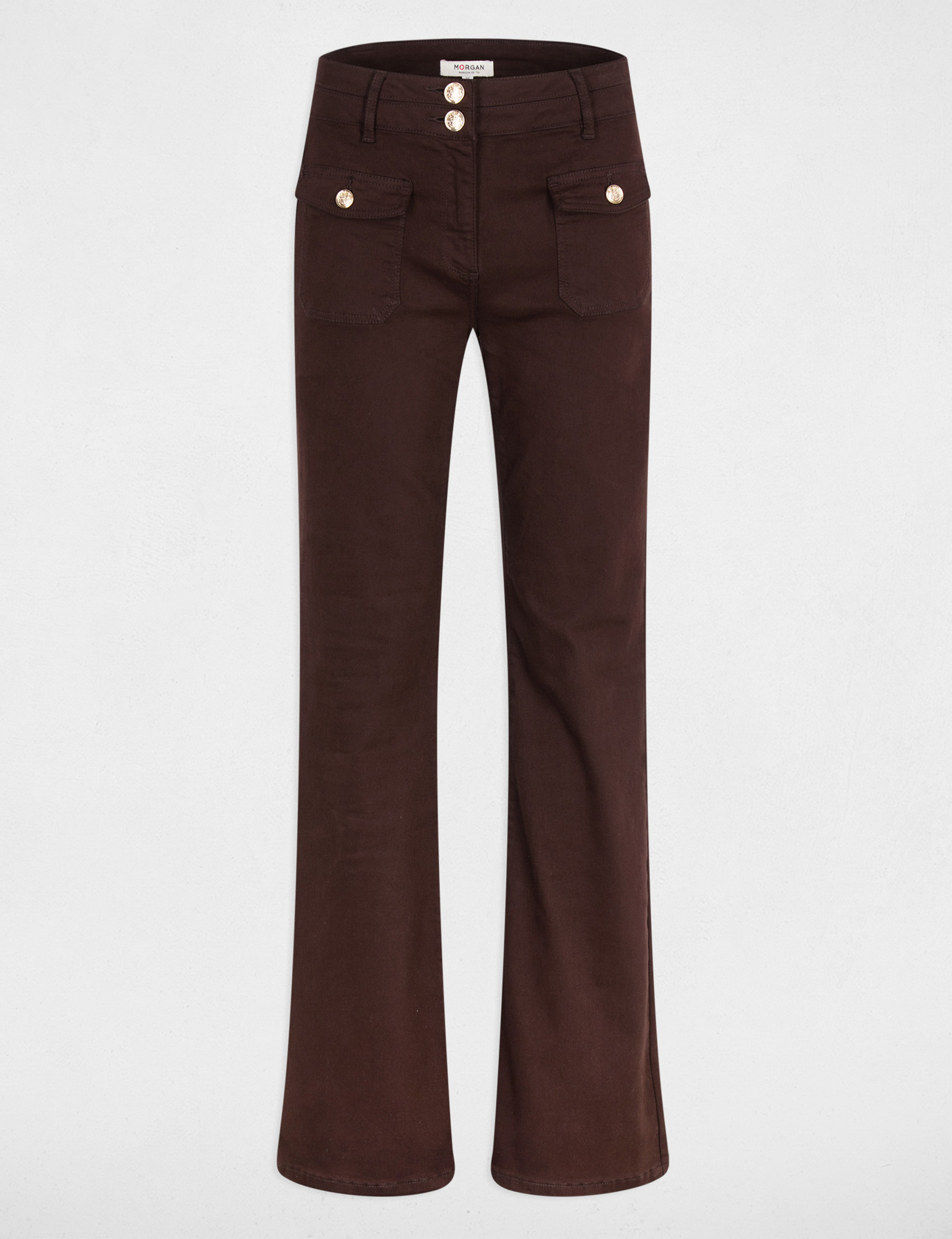 Bootcut trousers dark brown women