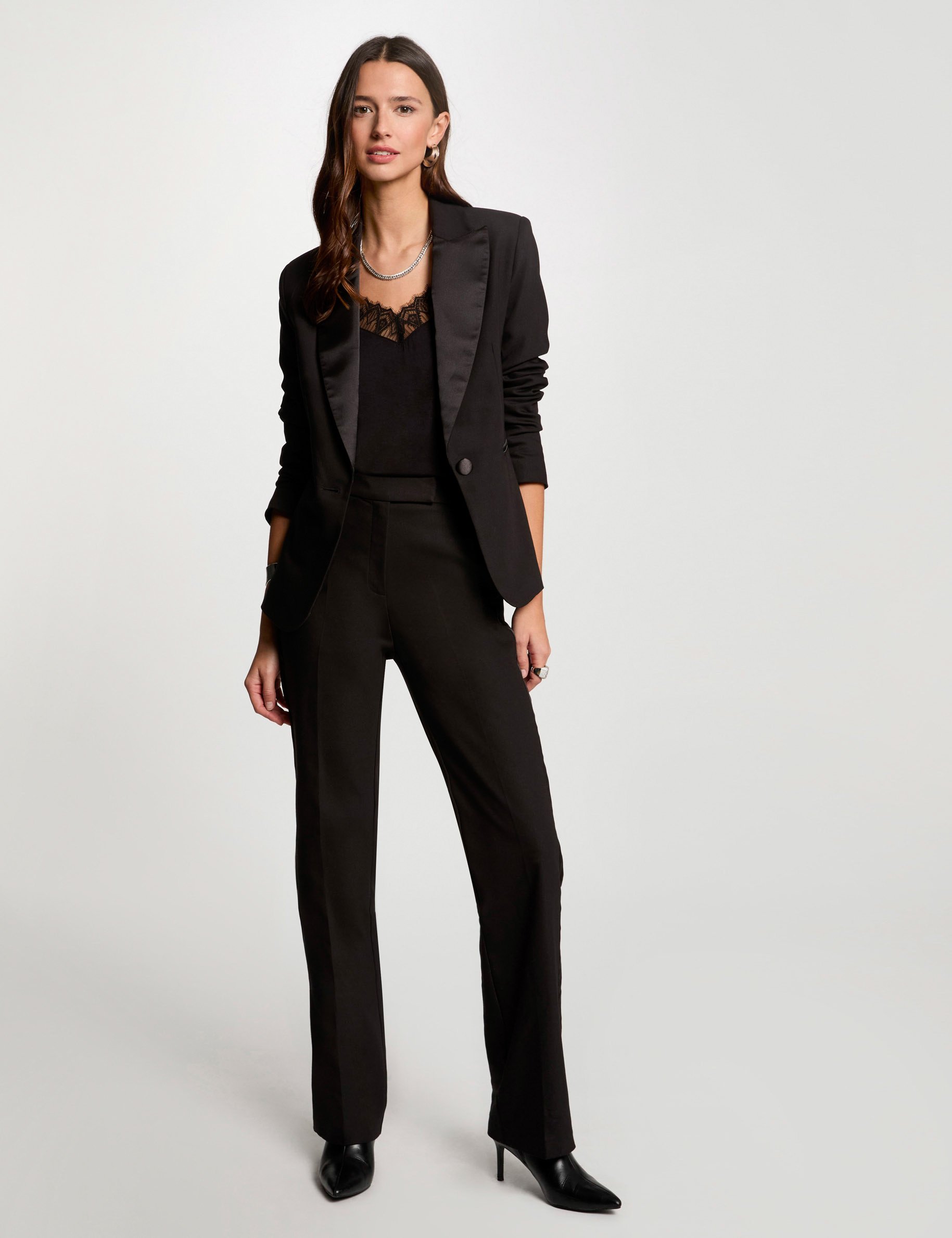 fitted trousers with darts black women Fitted trousers with darts black women