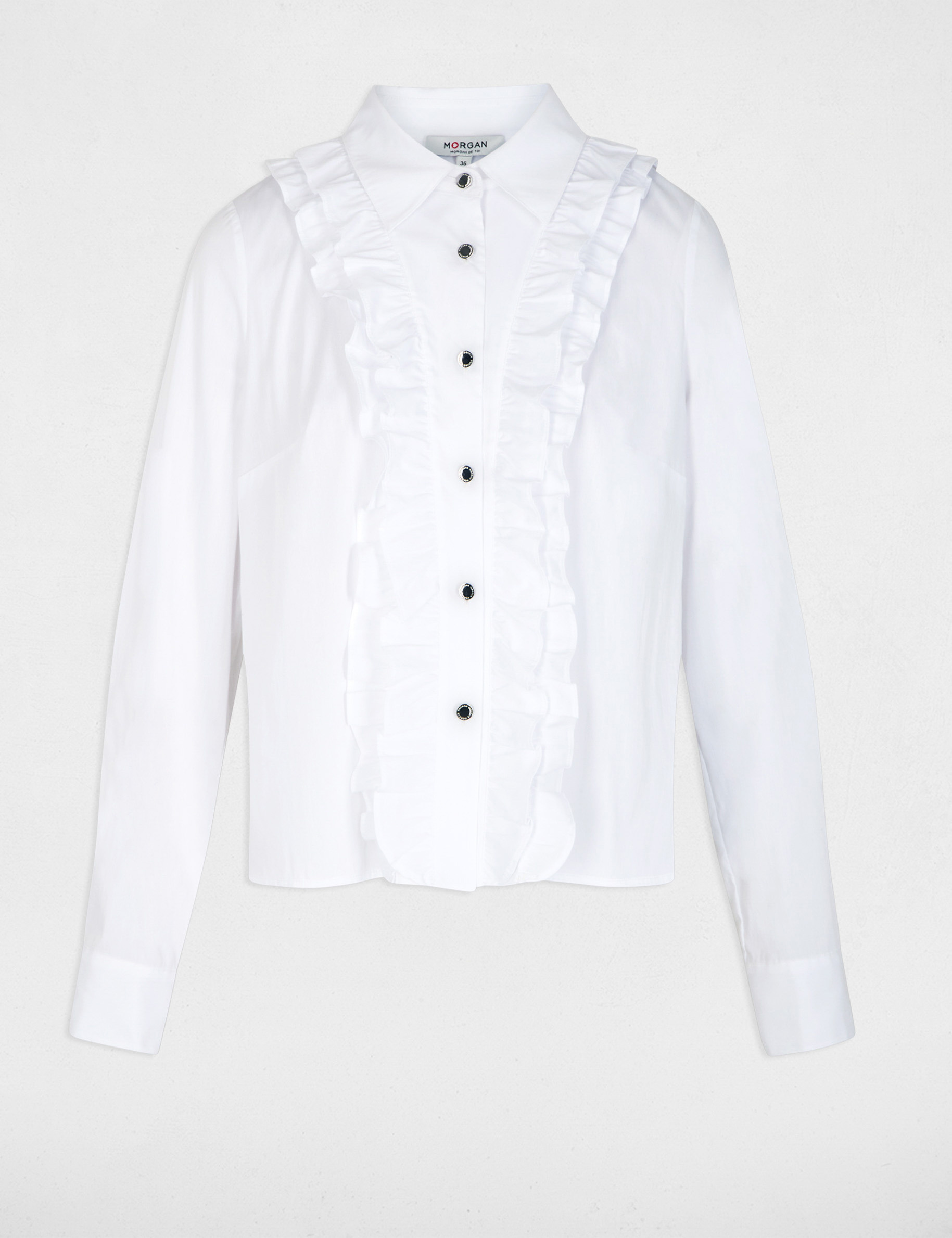 Straight shirt with notch collar white women