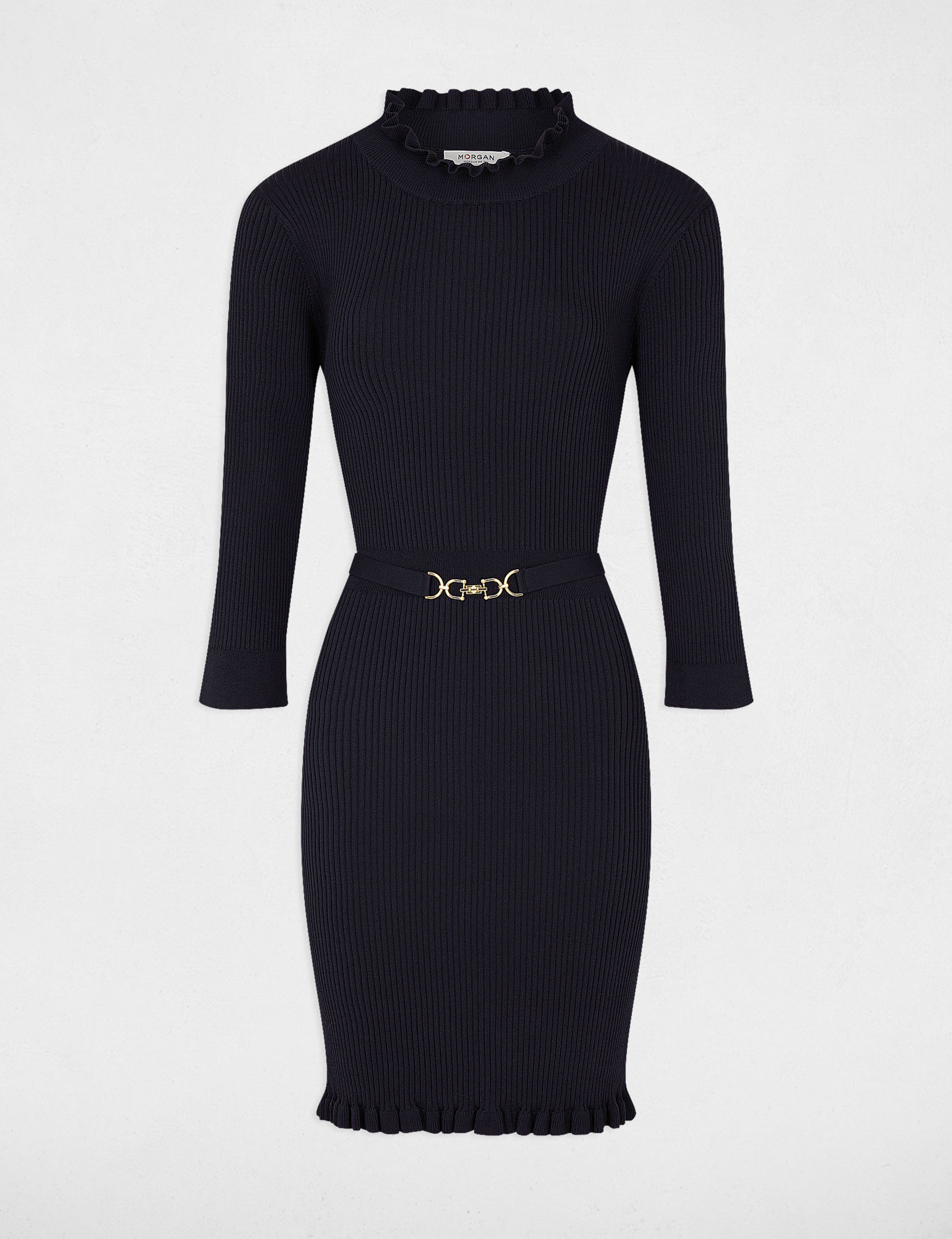 fitted jumper dress with ornament navy women Fitted jumper dress with ornament navy women