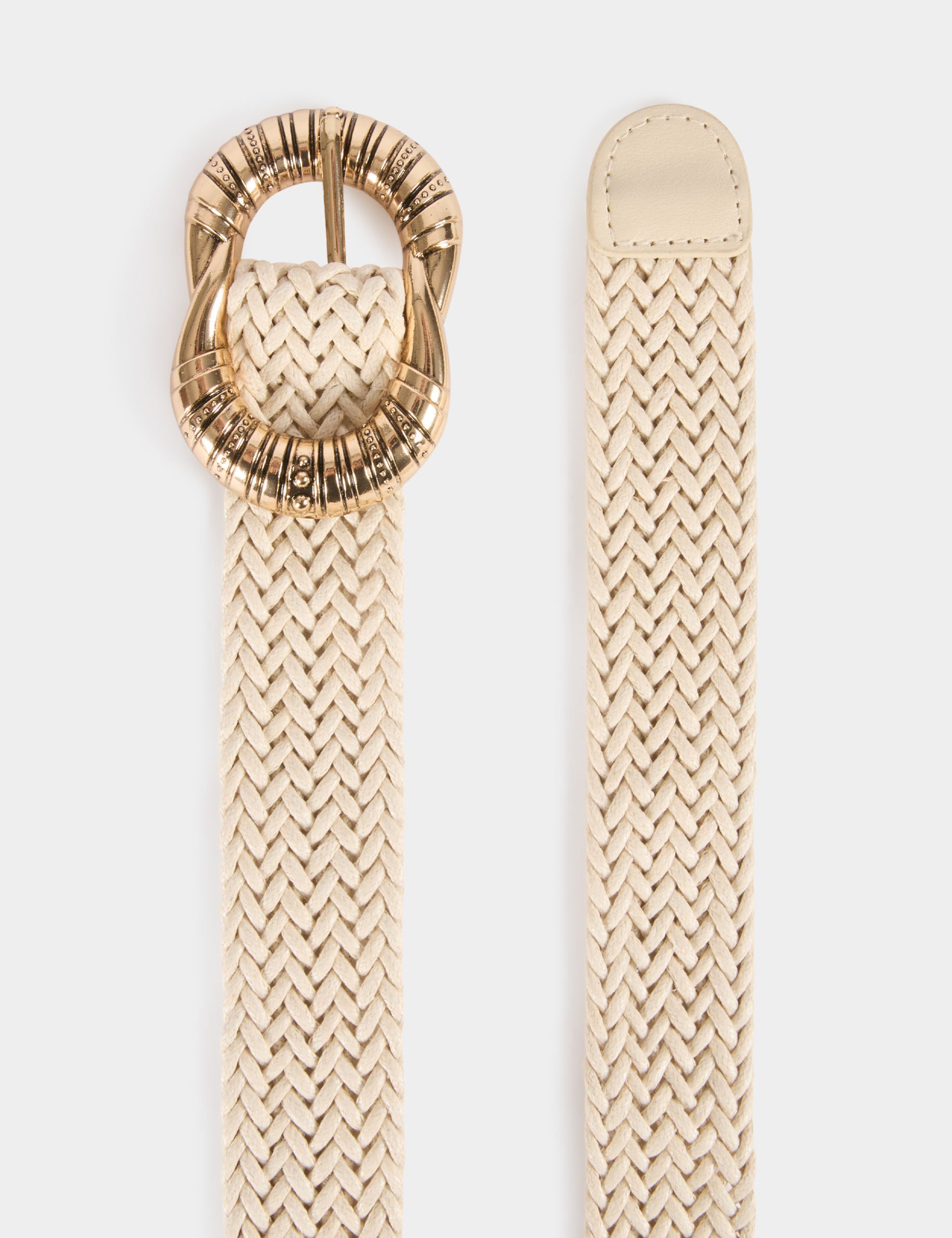 Wide braided belt white women