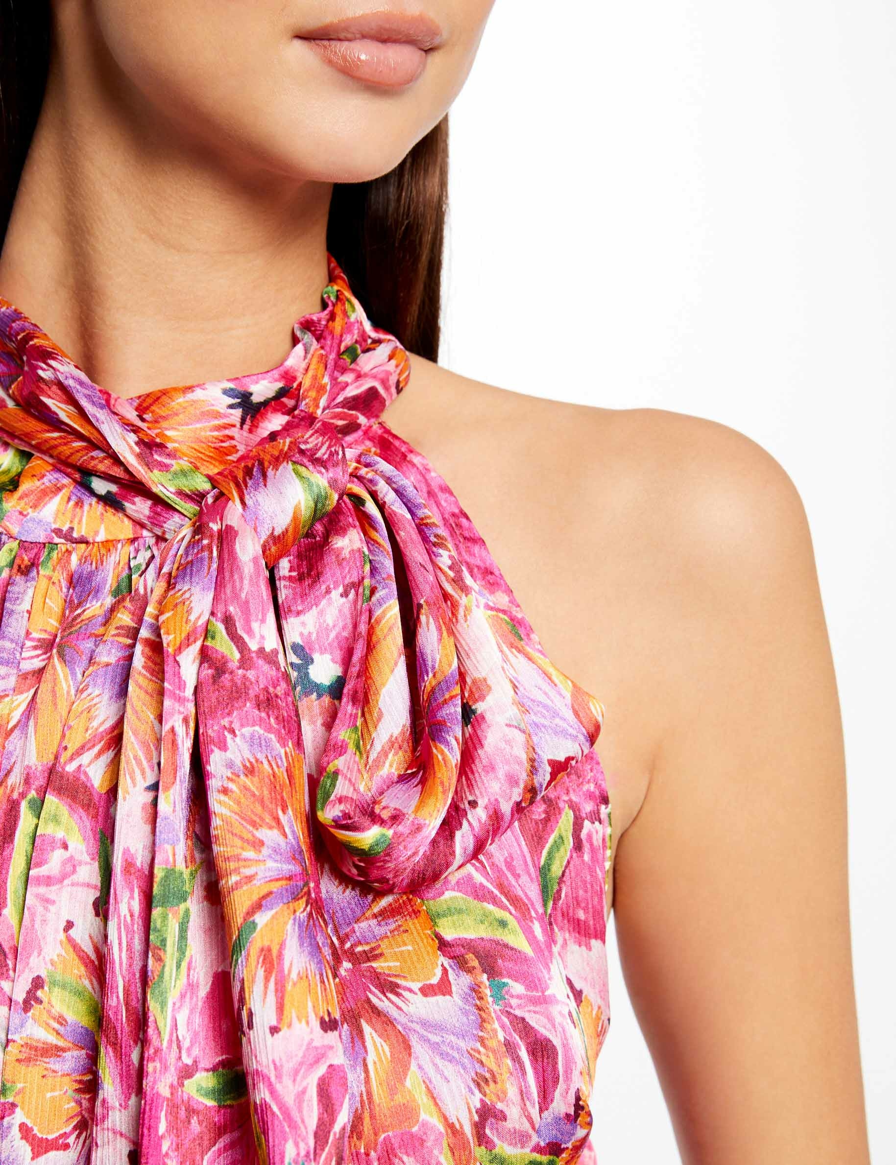 Blouse tie neck and floral print multico ladies' Blouse tie neck and floral print multico ladies'