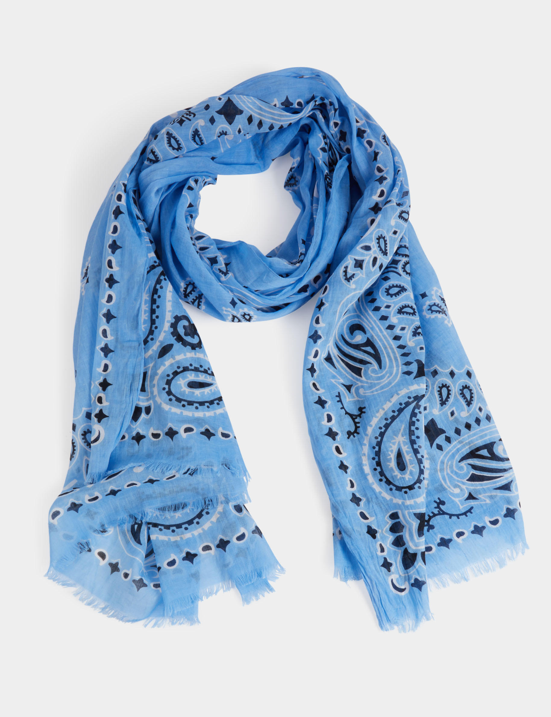 bandana print scarf sky blue women Bandana print scarf sky blue women