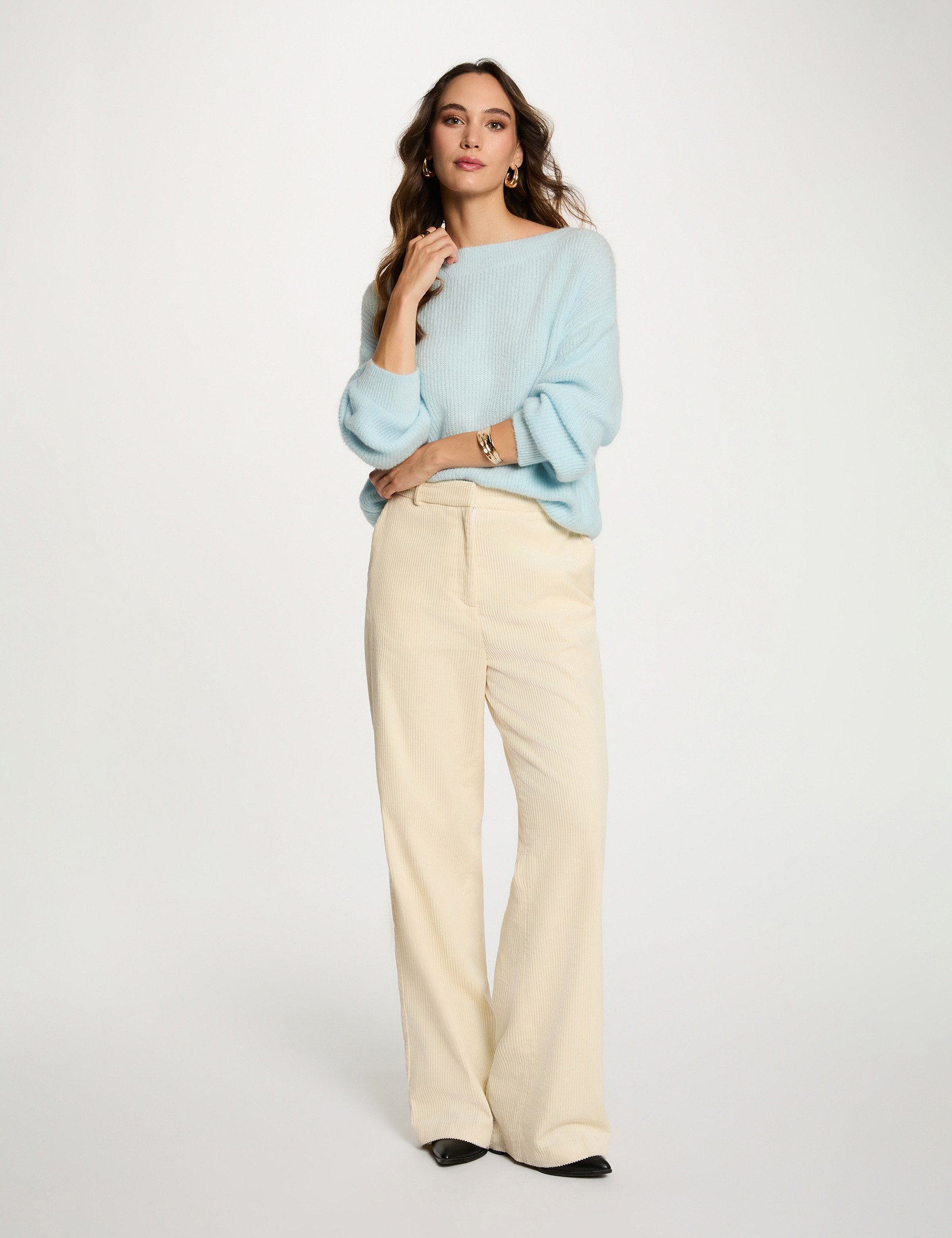 jumper with round neck sky blue women Jumper with round neck sky blue women