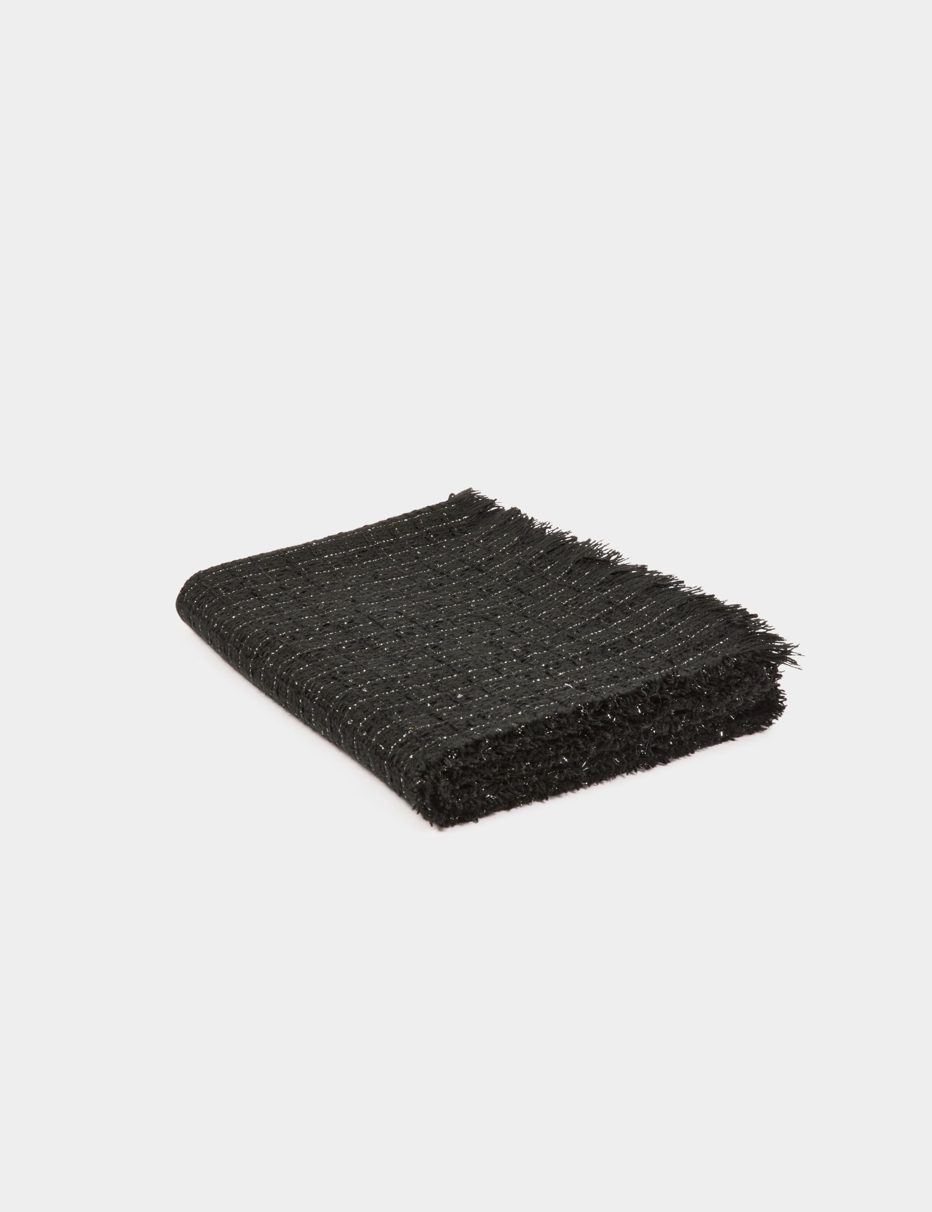 Tweed scarf black women
