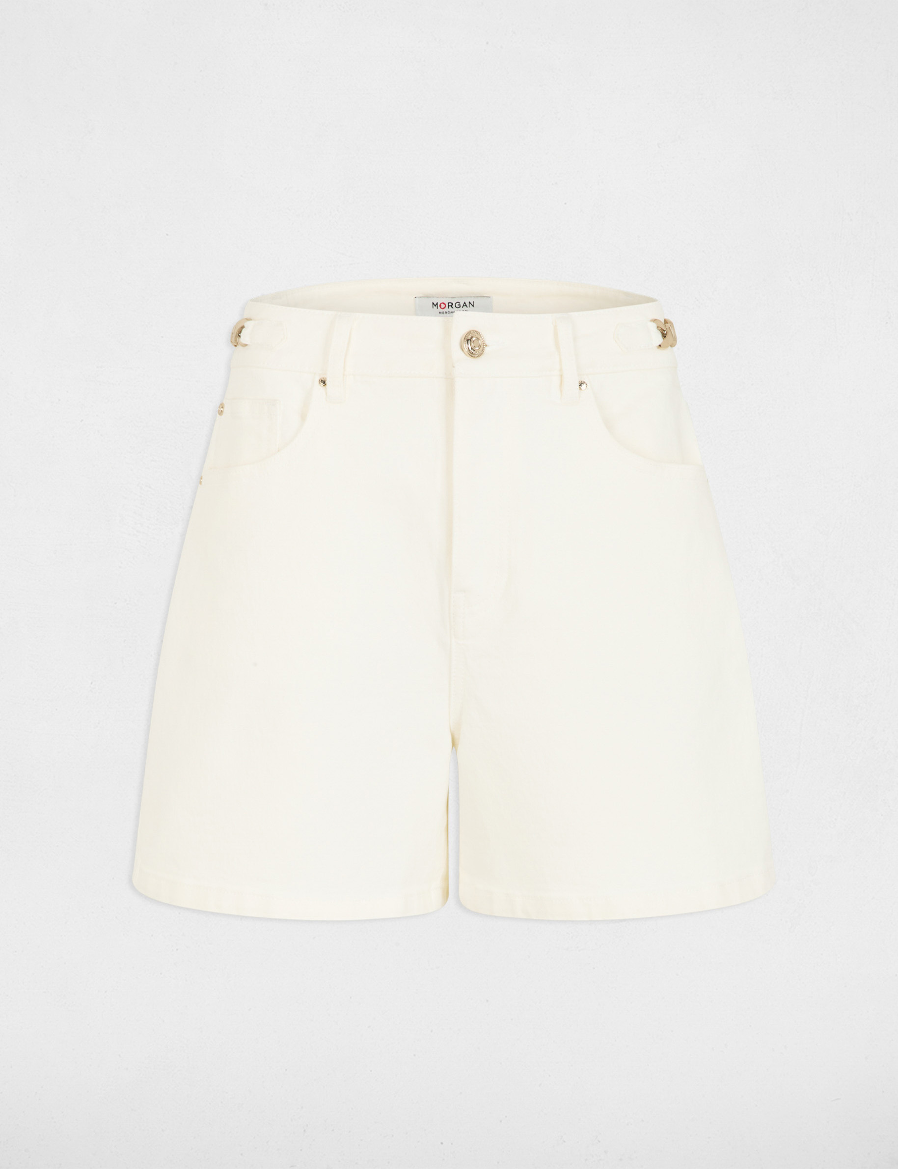 High-waisted shorts white women