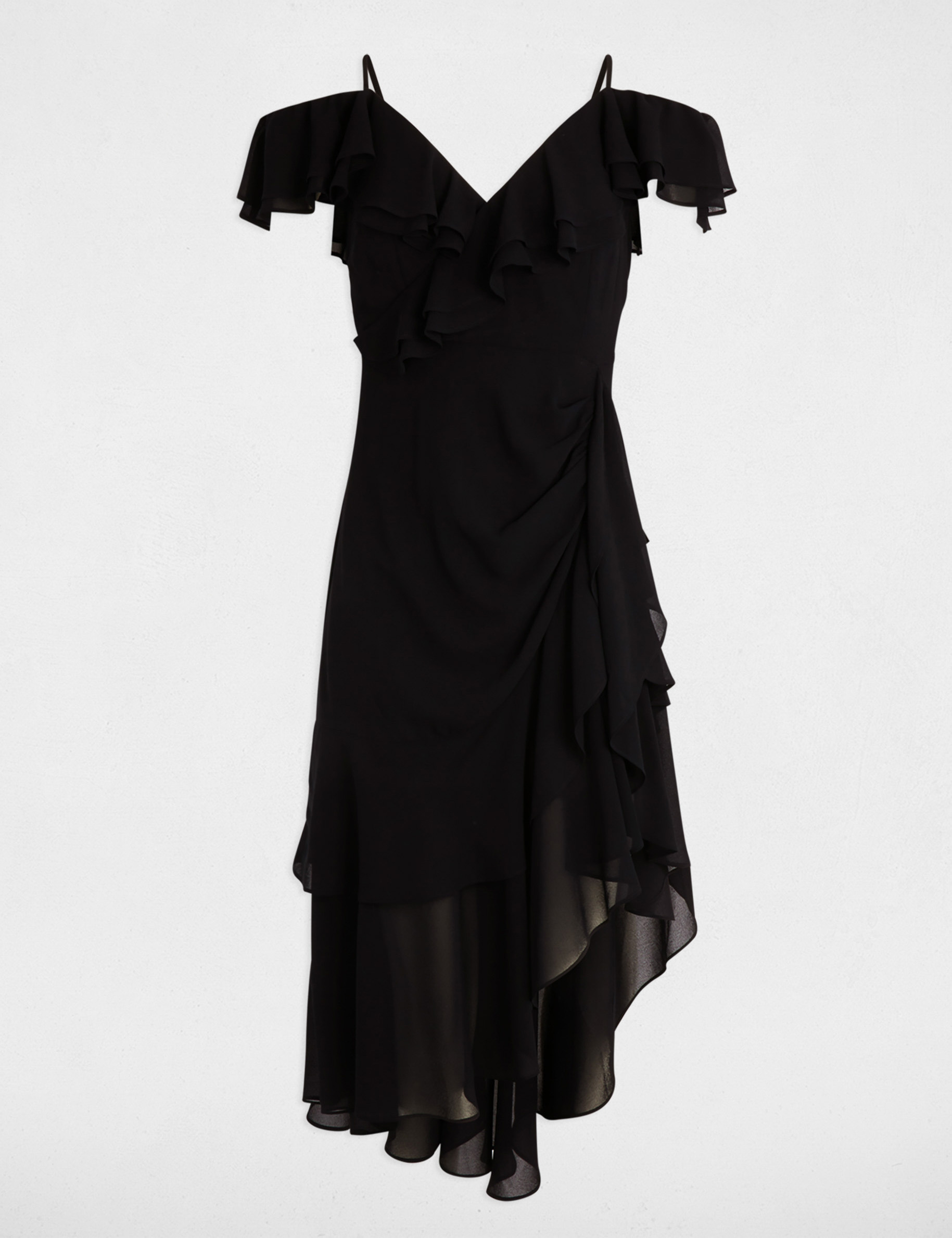 straight midi dress ruffles navy blue women Straight midi dress ruffles navy blue women