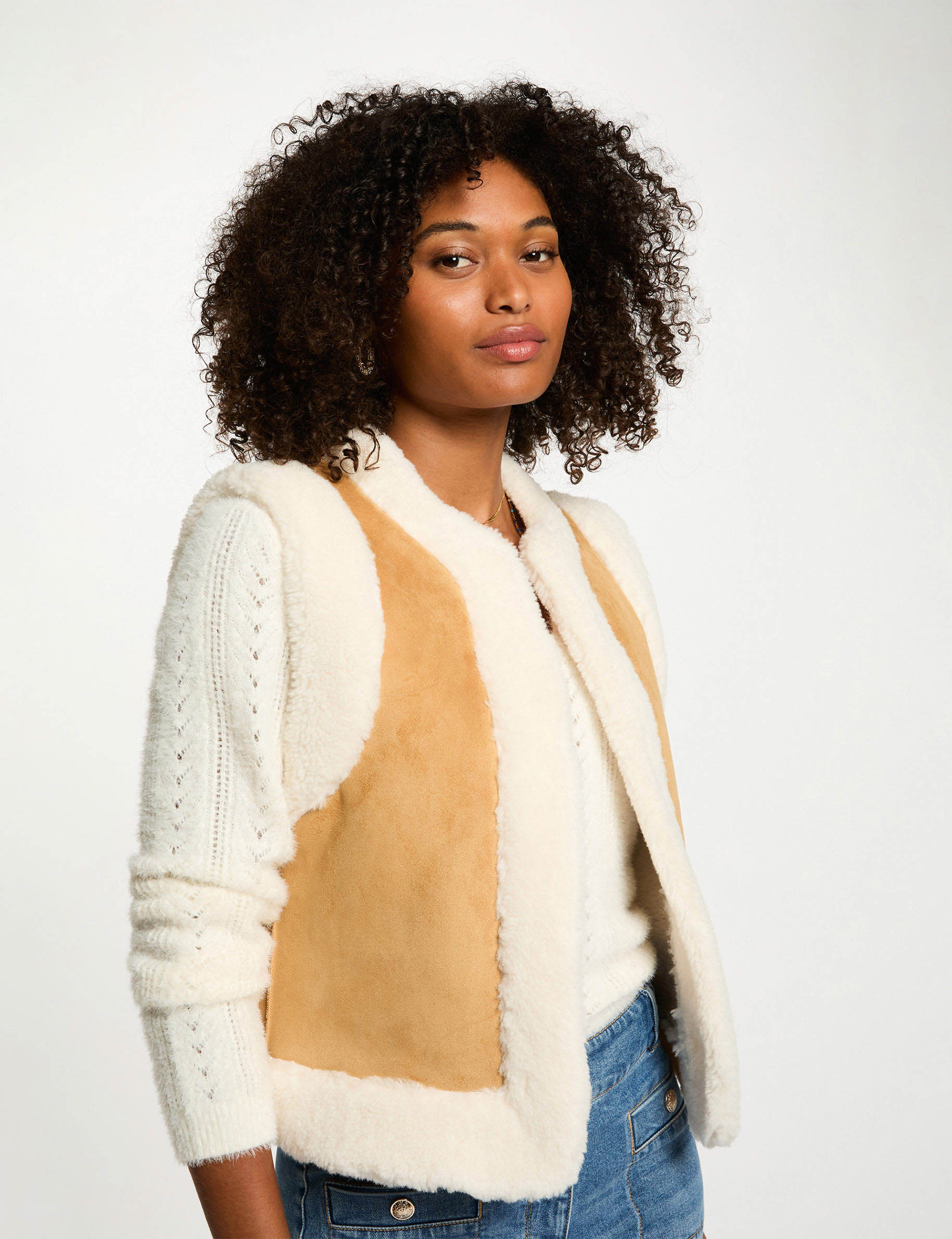sleeveless straight jacket camel women Sleeveless straight jacket camel women