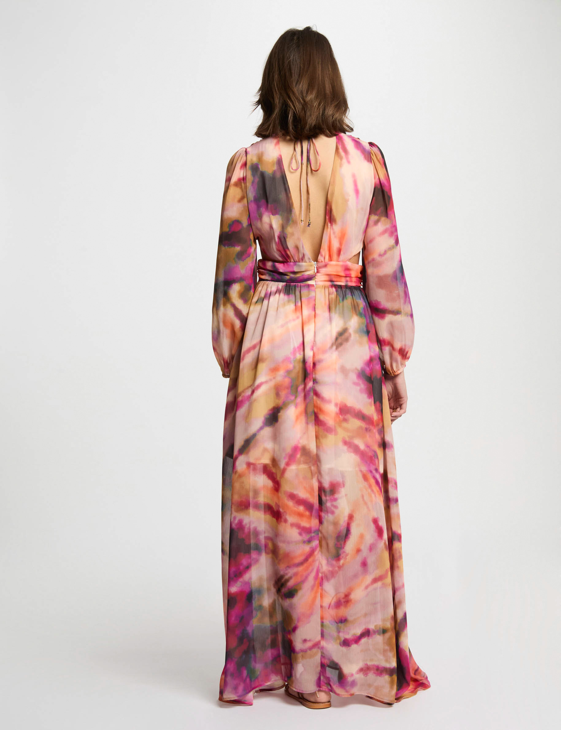 robe longue droite imprimee multicolore femme Robe longue droite imprimée multicolore femme