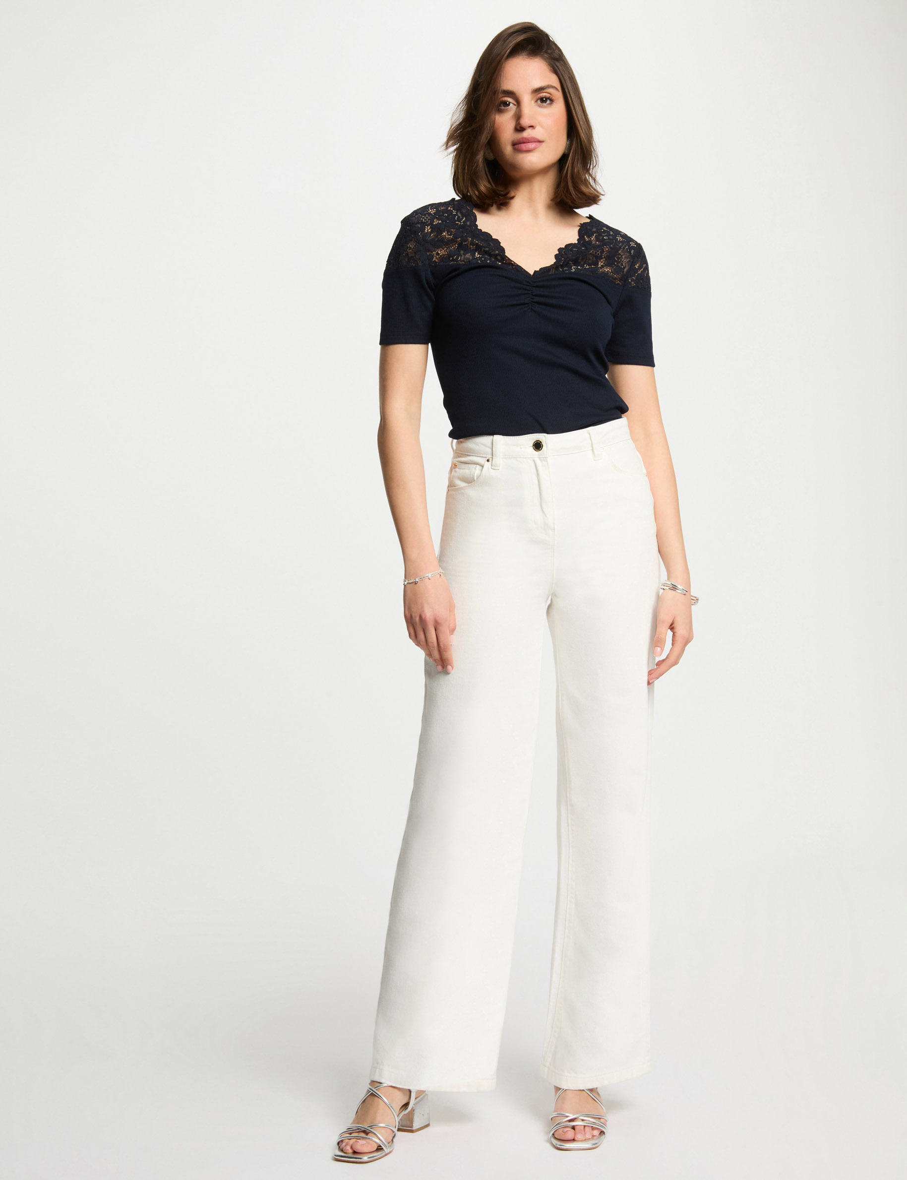 Short-sleeved t-shirt navy blue women