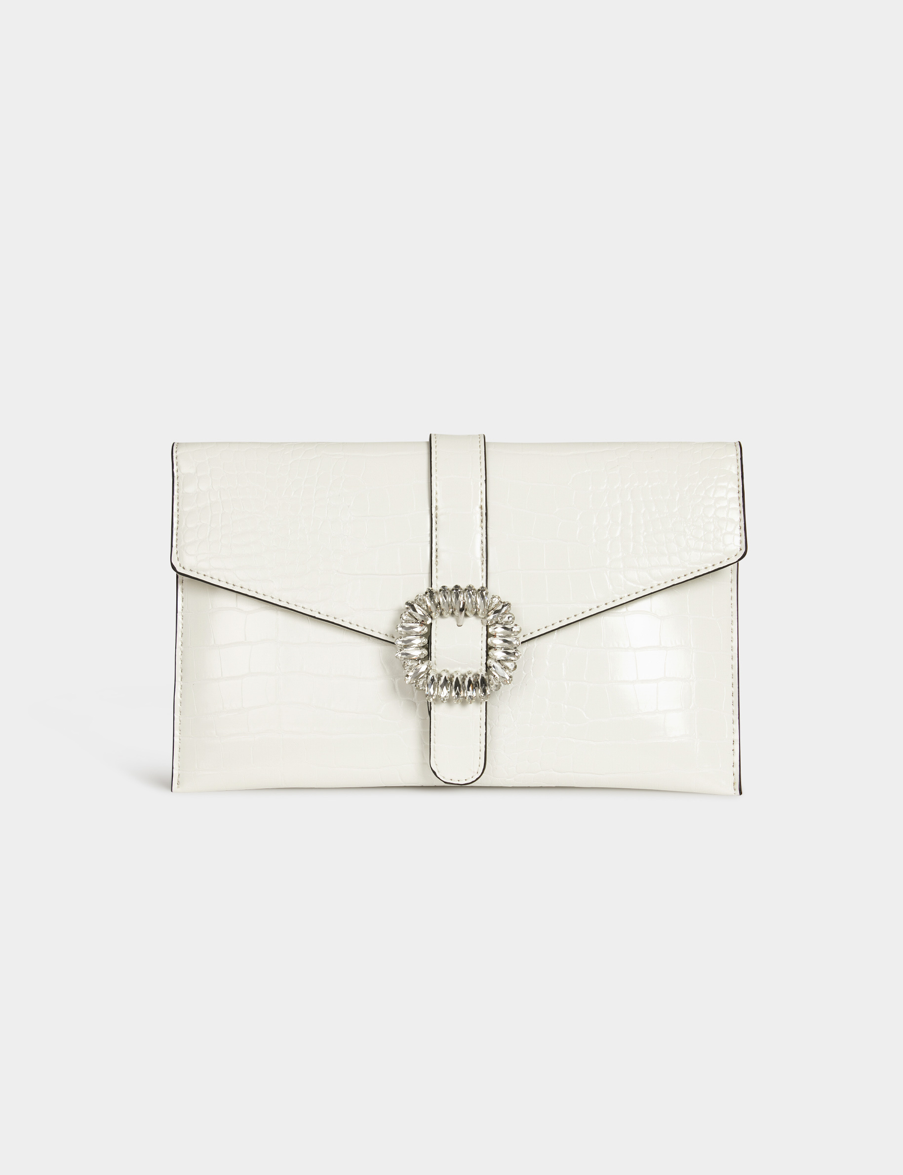 Clutch bag buckle with rhinestones white ladies' Clutch bag buckle with rhinestones white ladies'