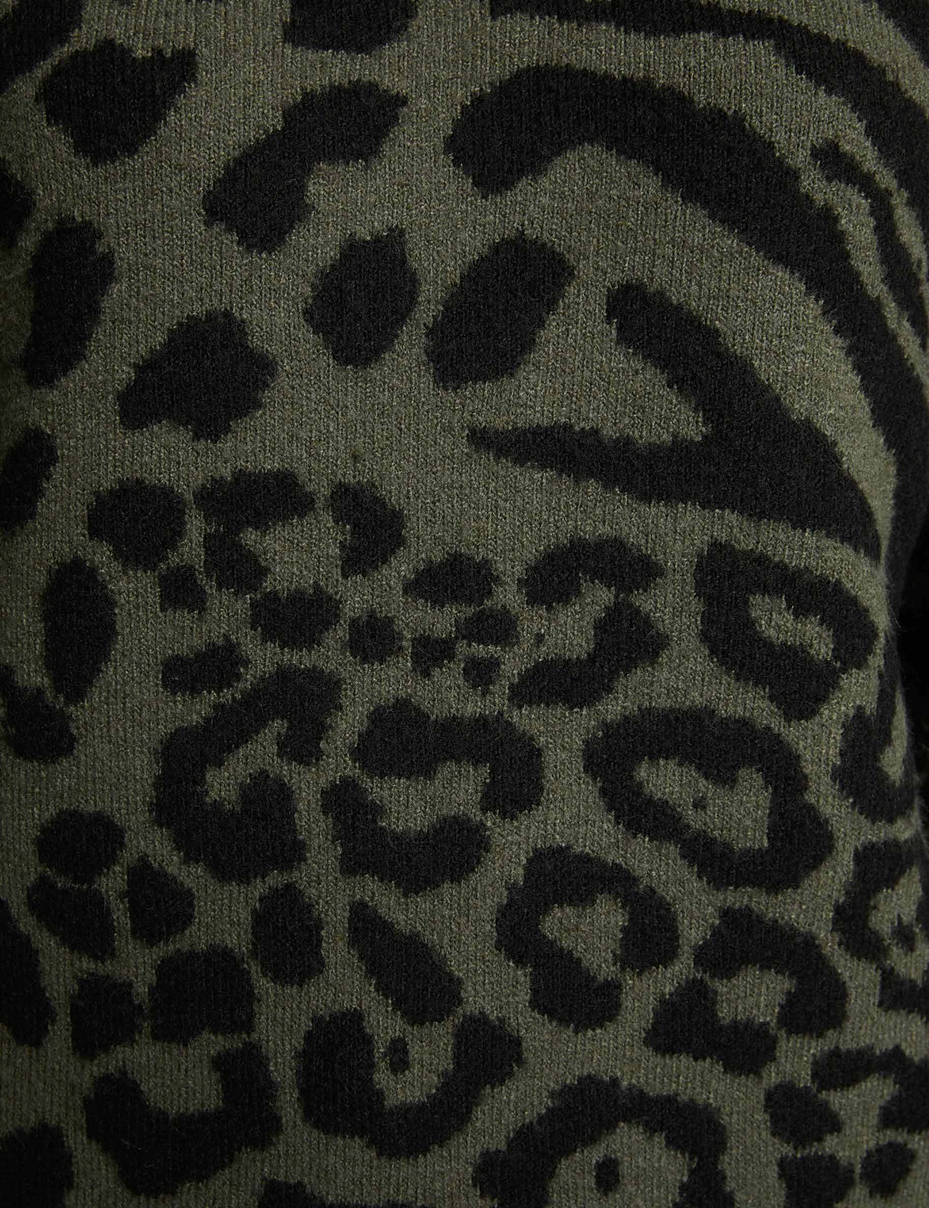 cropped jacquard sweater khaki green women null