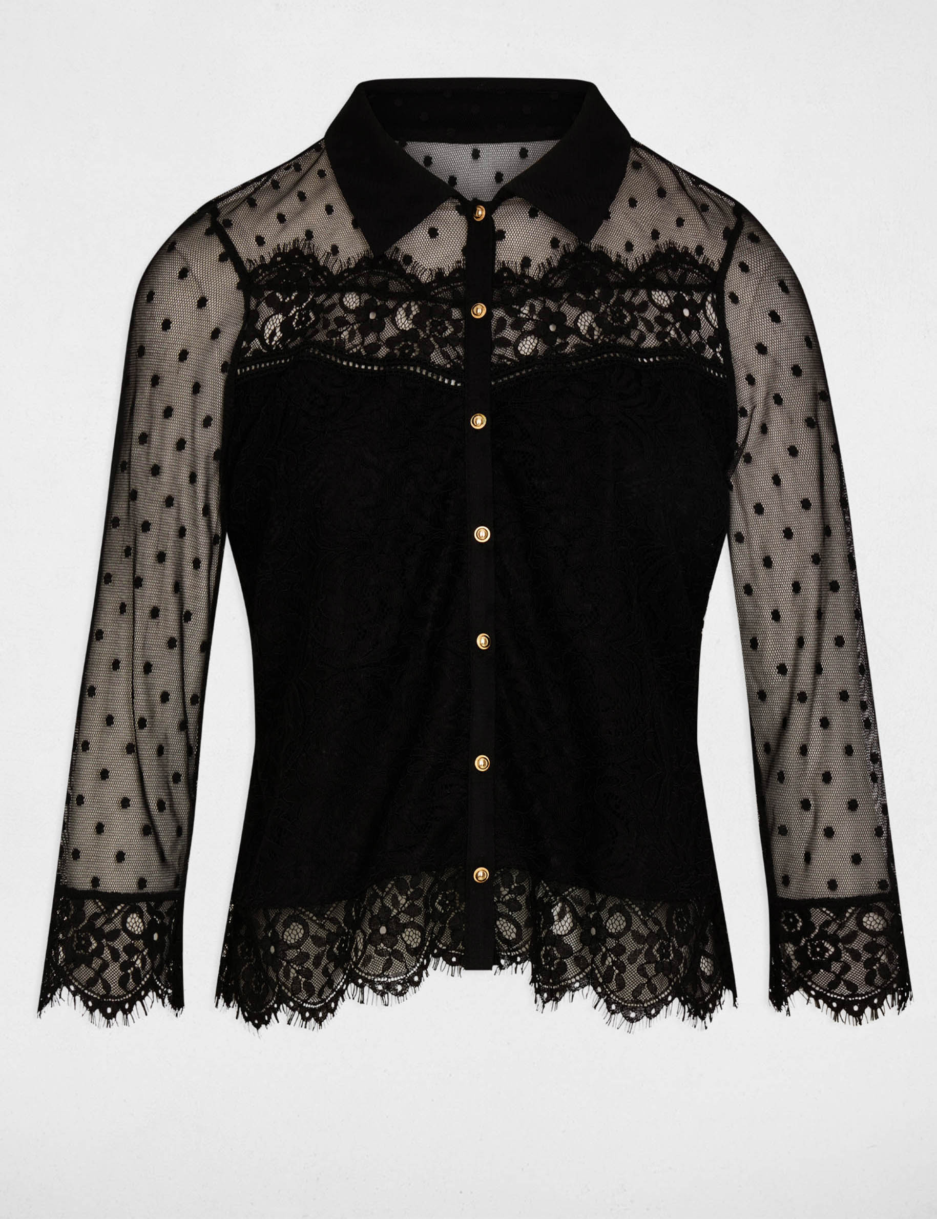 lace cropped shirt black women Lace cropped shirt black women