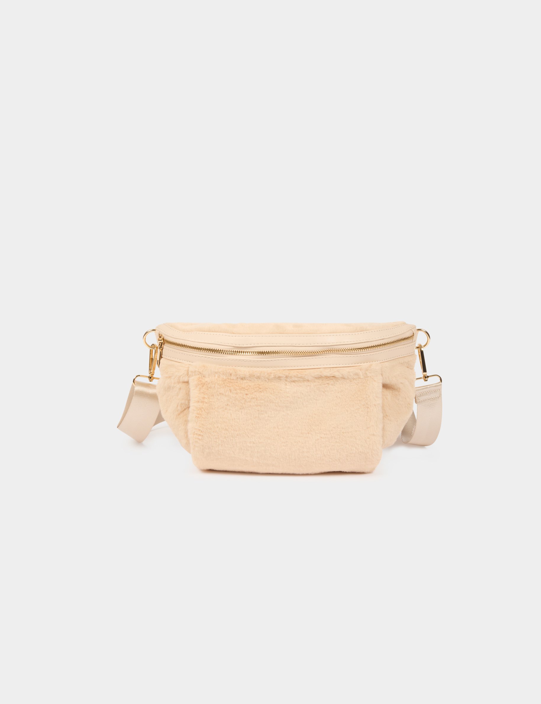 Faux fur bum bag ivory women