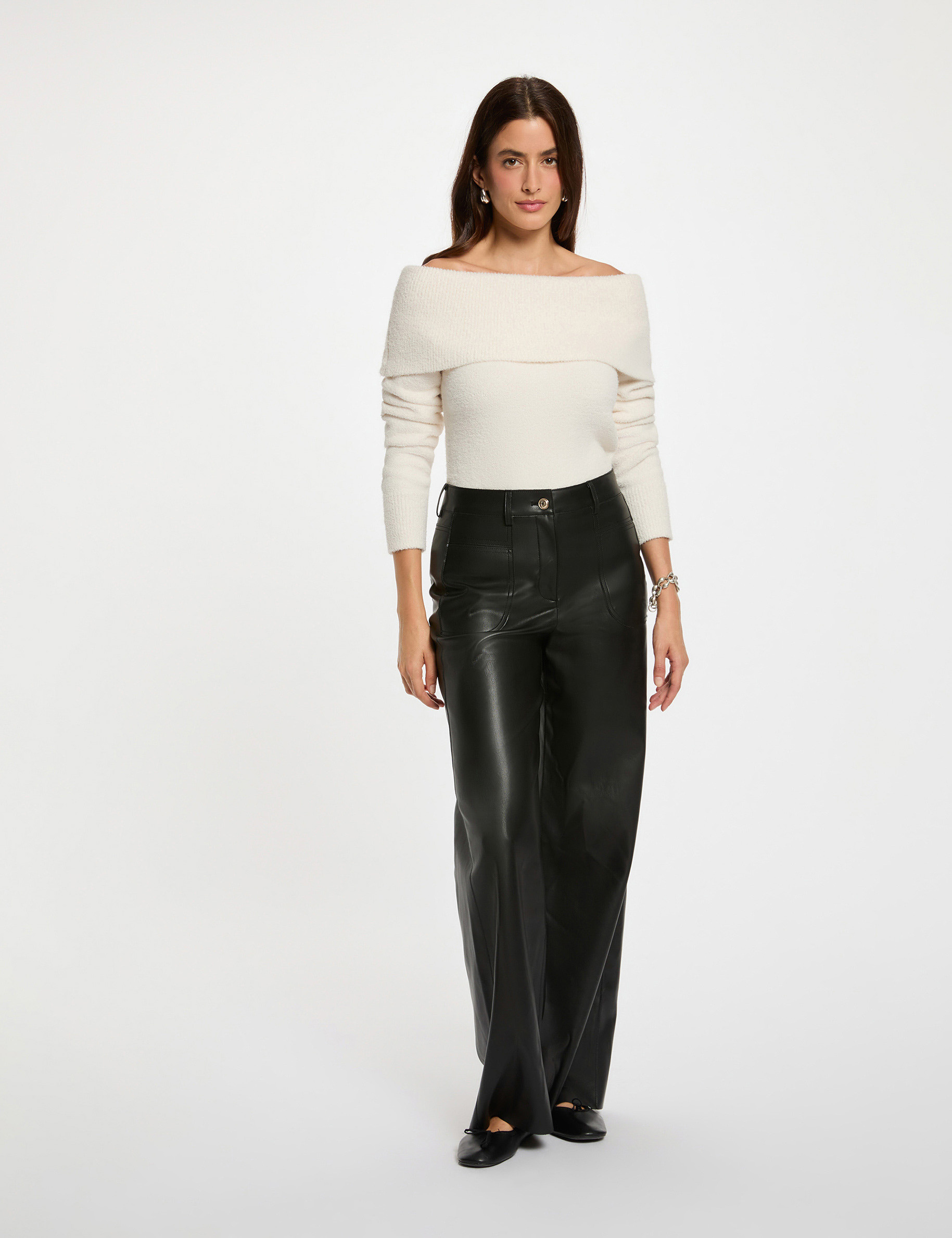 pull col bardot ivoire femme Pull col bardot ivoire femme