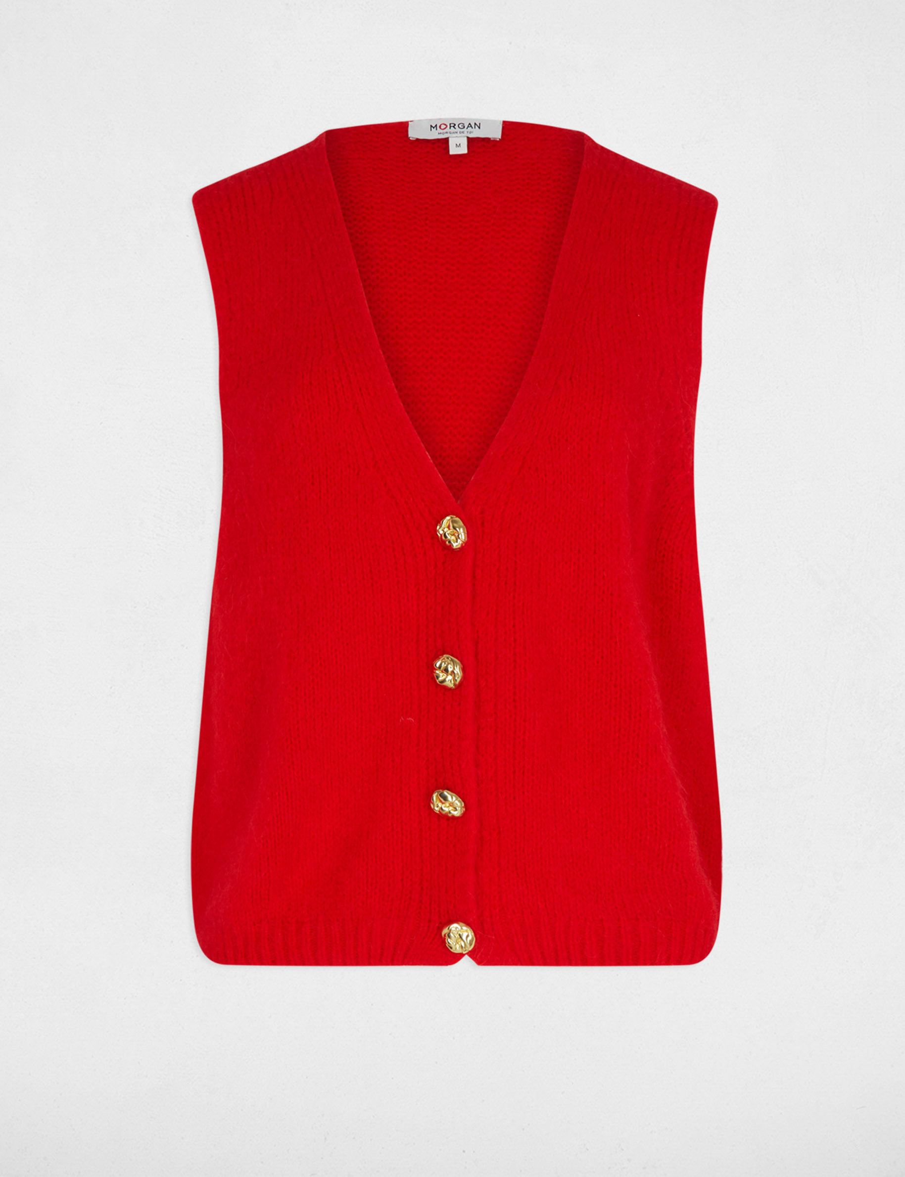 Sleeveless sweater red women