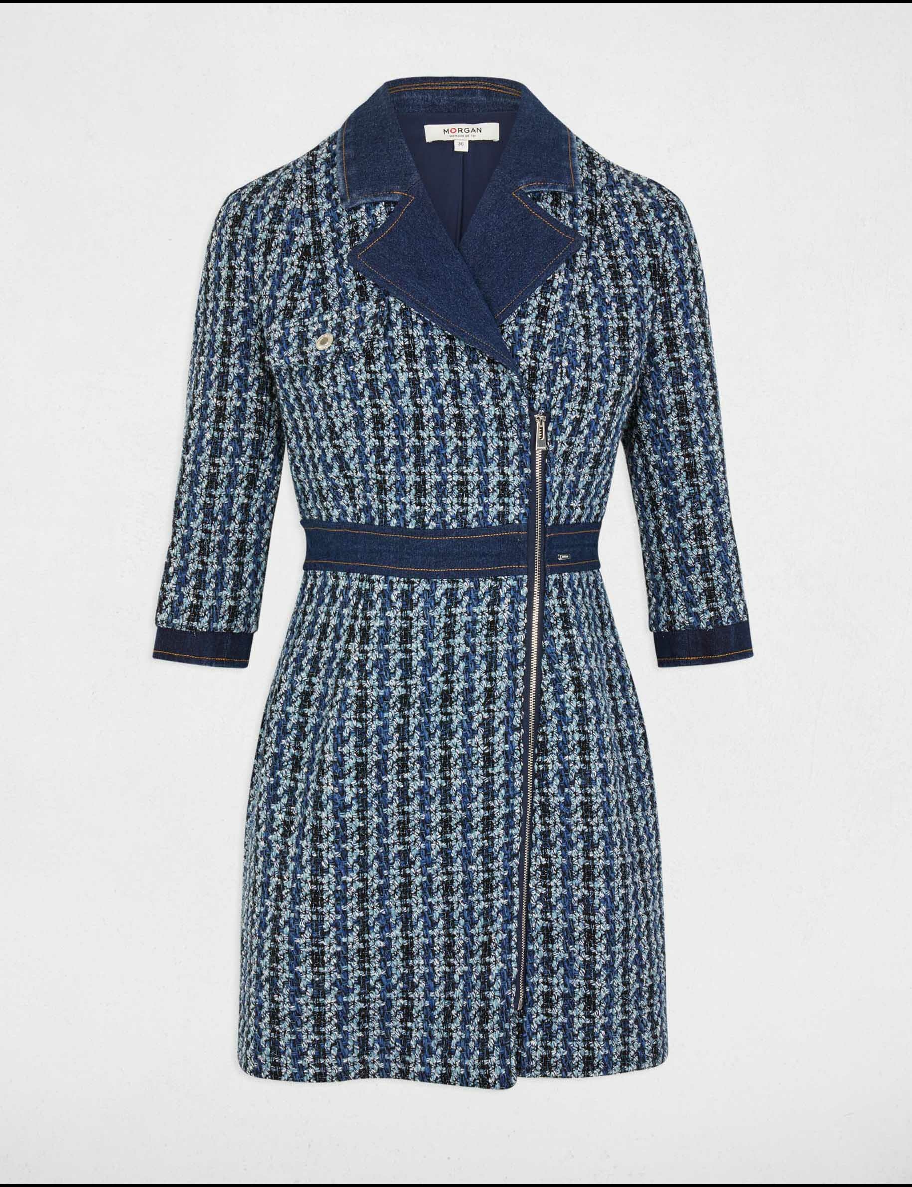 robe courte droite tweed multicolore femme Robe courte droite tweed multicolore femme