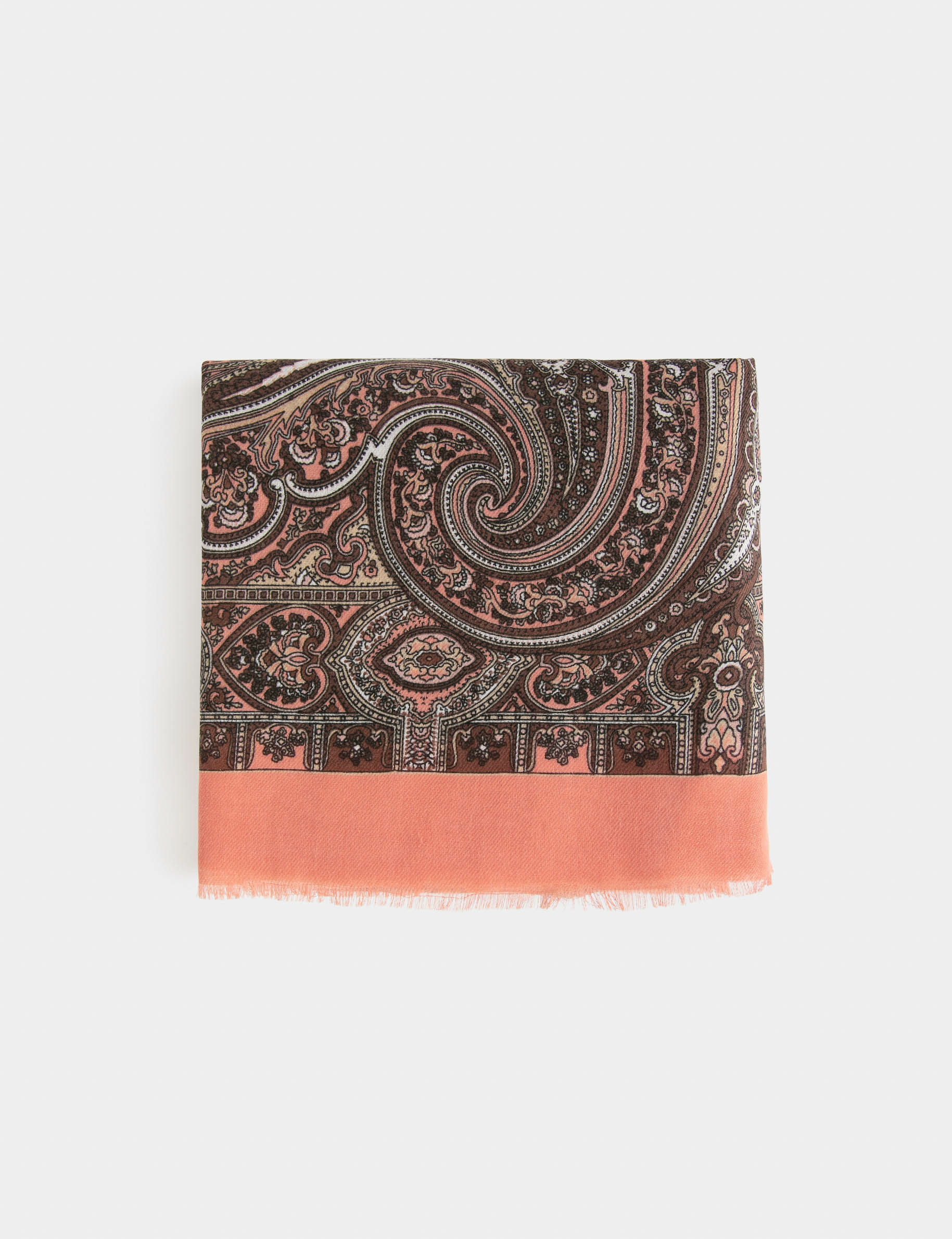 Scarf with paisley print orange ladies' Scarf with paisley print orange ladies'