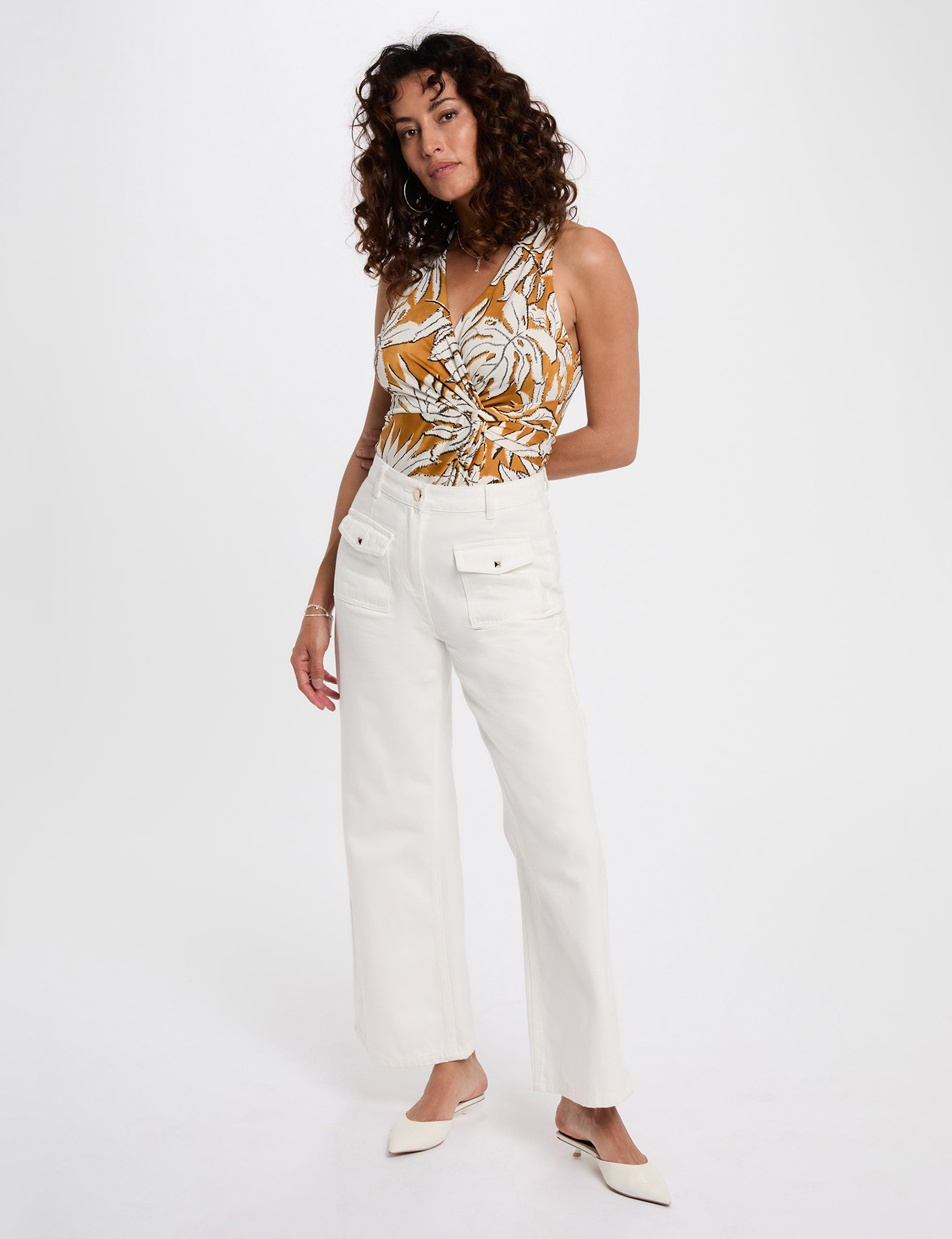 satin v neck top mustard yellow women Satin V-neck top mustard yellow women