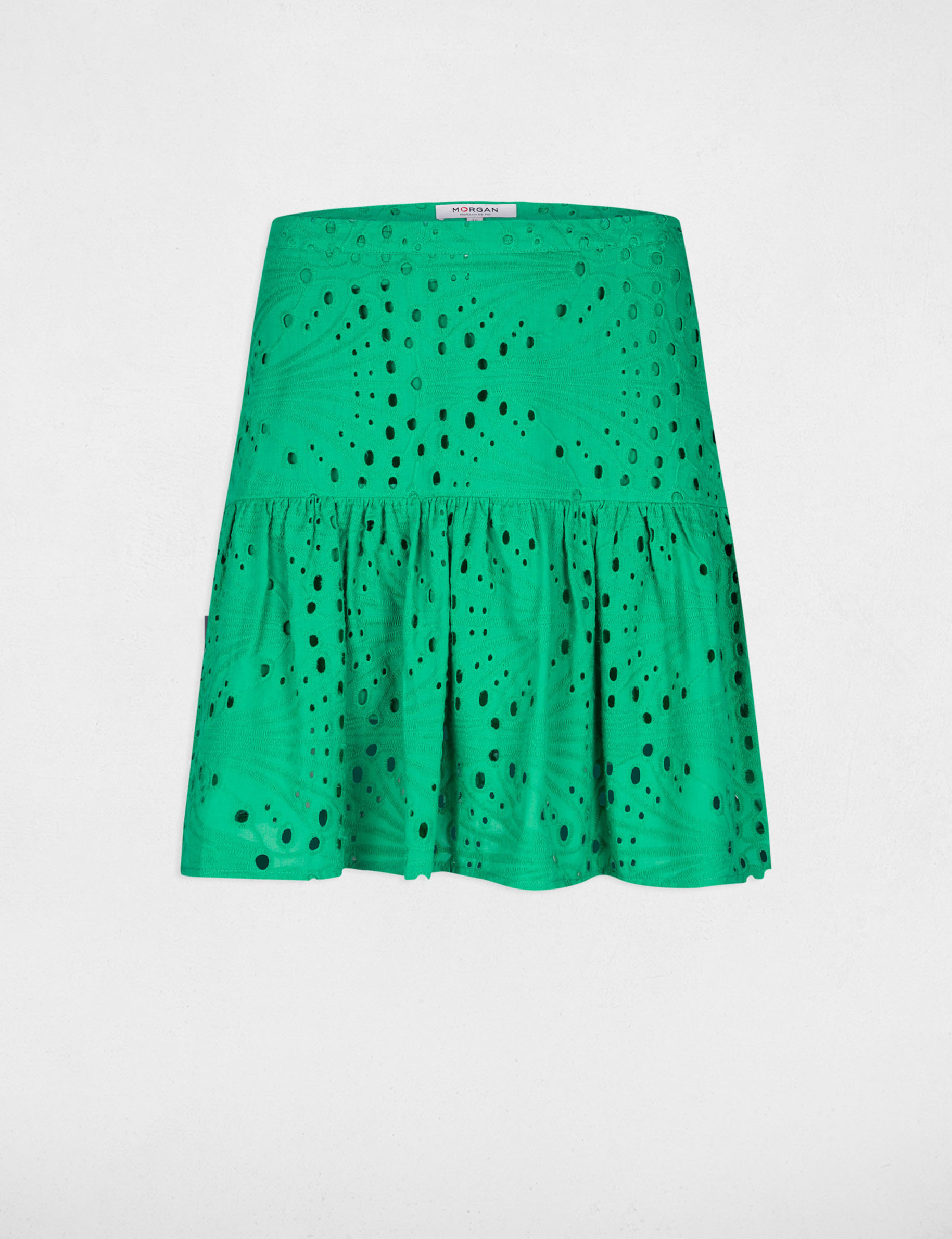 A line Embroidered Mini Skirt Green Ladies Morgan A line Embroidered Mini Skirt Green Ladies Morgan