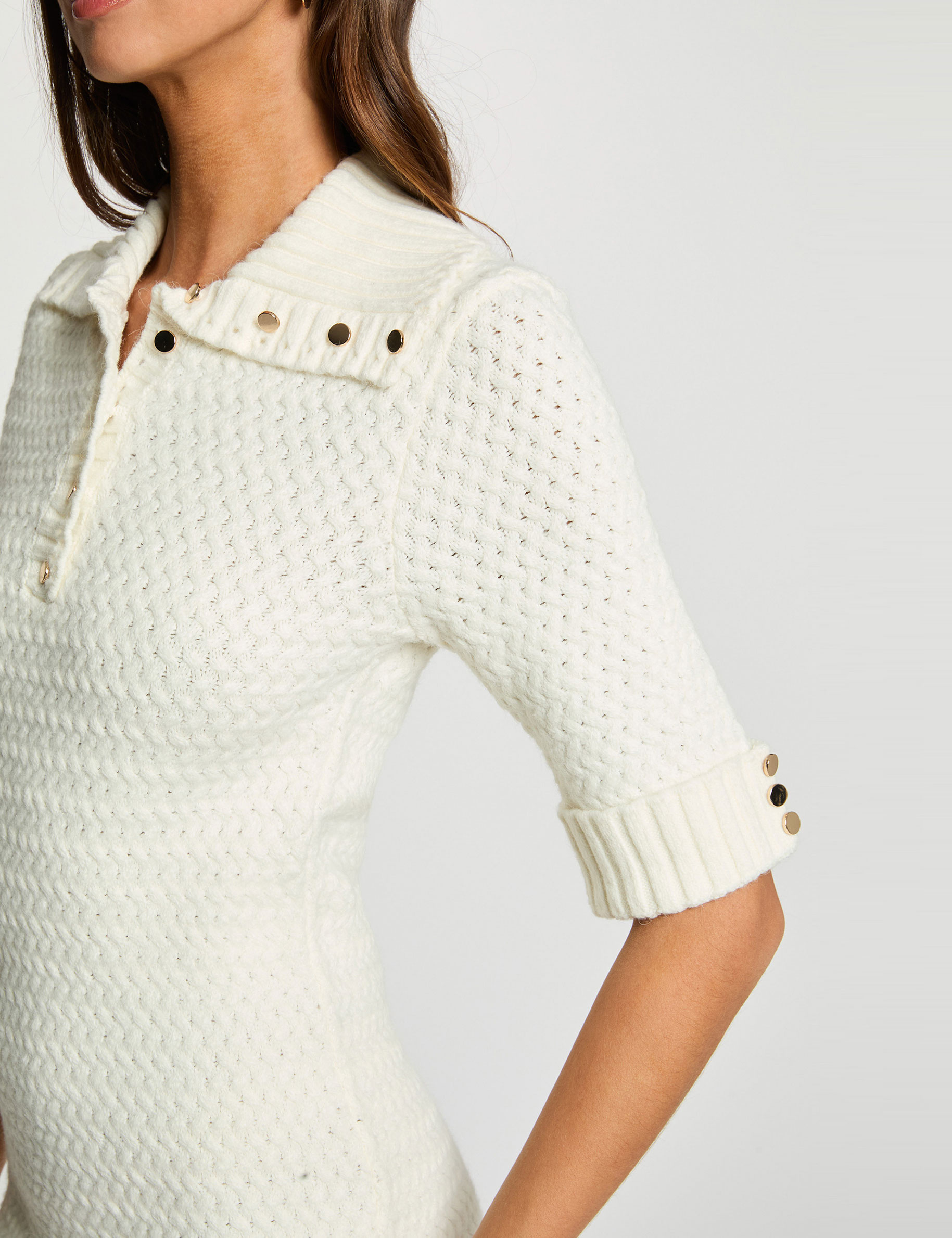 robe courte col camionneur blanc femme white women