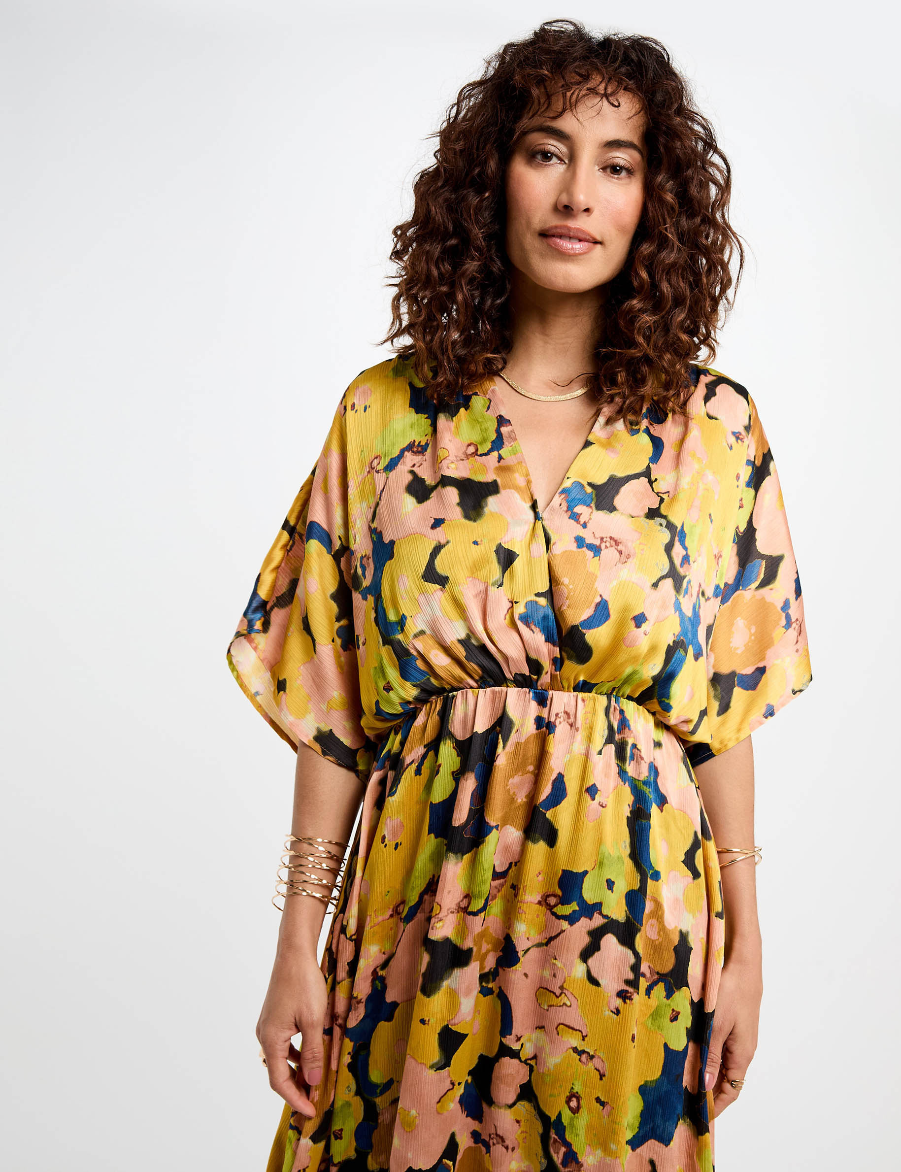 printed straight midi dress multicolor women Printed straight midi dress multicolor women