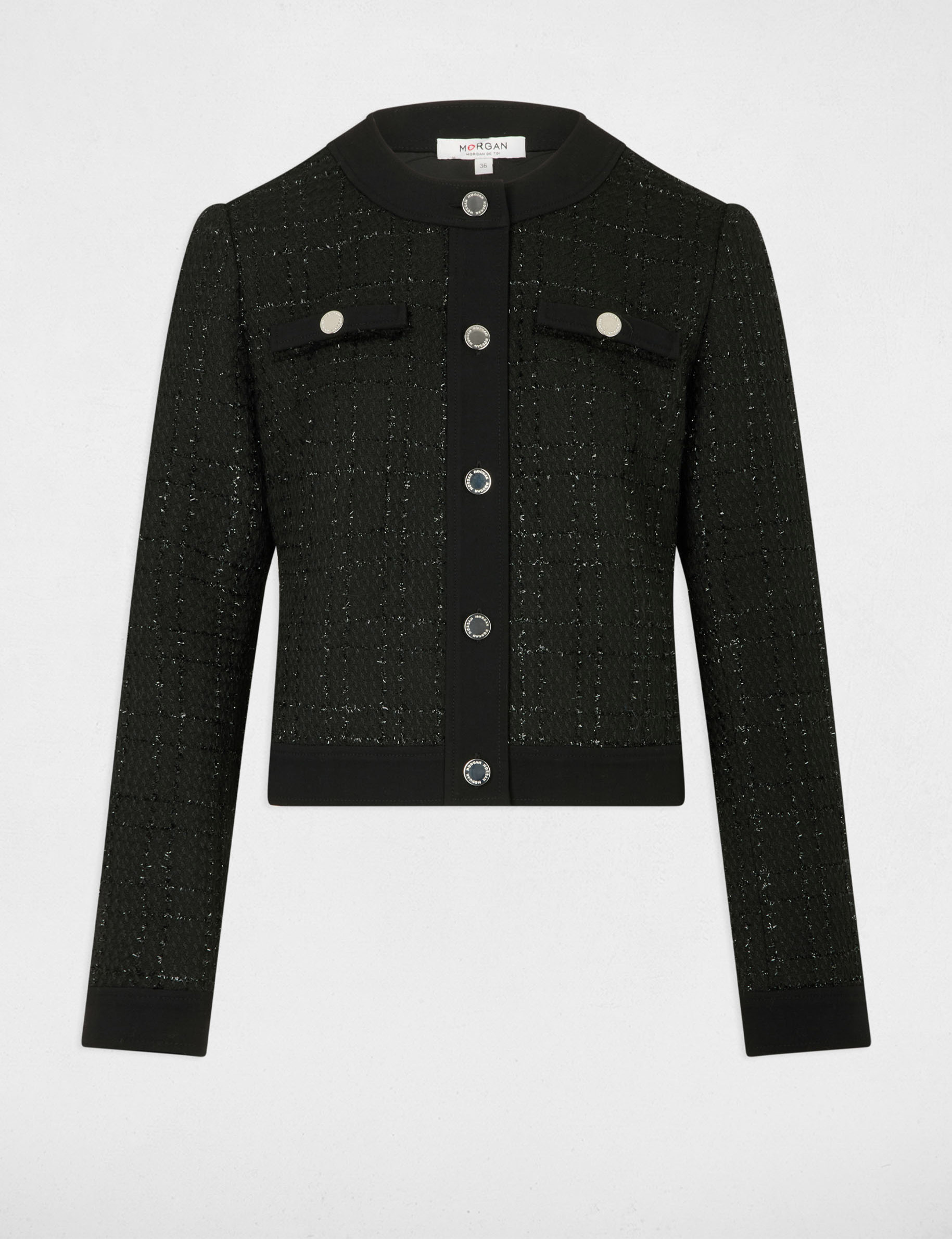 Fitted cropped jacket black women