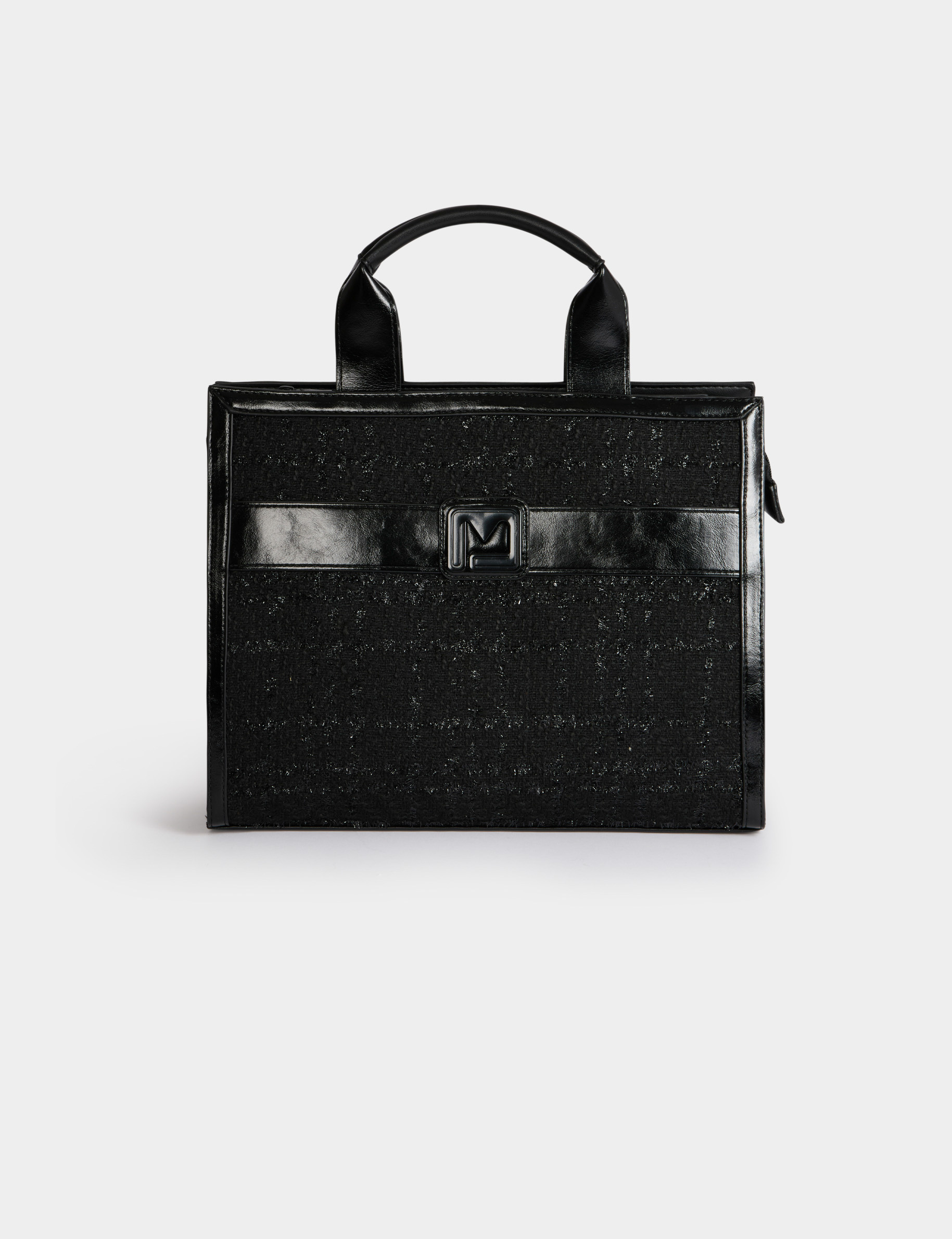Tweed shopper bag black women