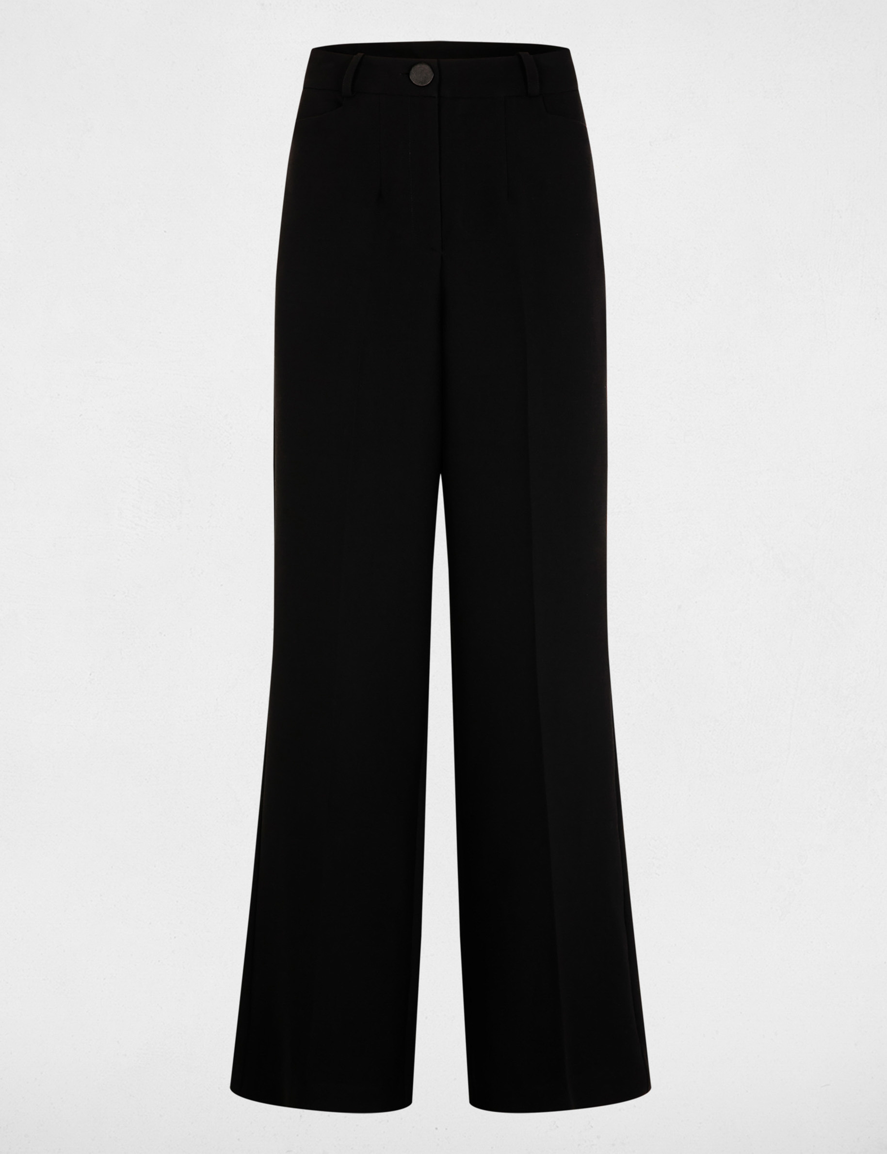 High-waisted wide trousers black women