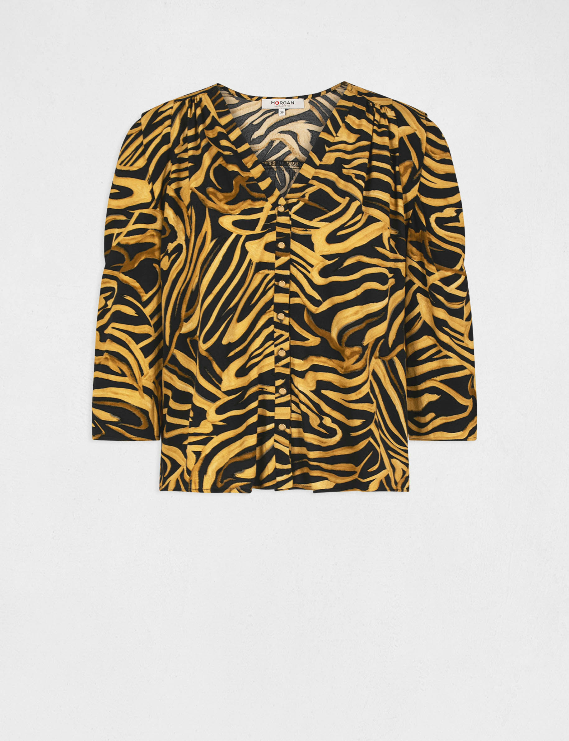 3/4-length sleeved shirt abstract print multico ladies' 3/4-length sleeved shirt abstract print multico ladies'