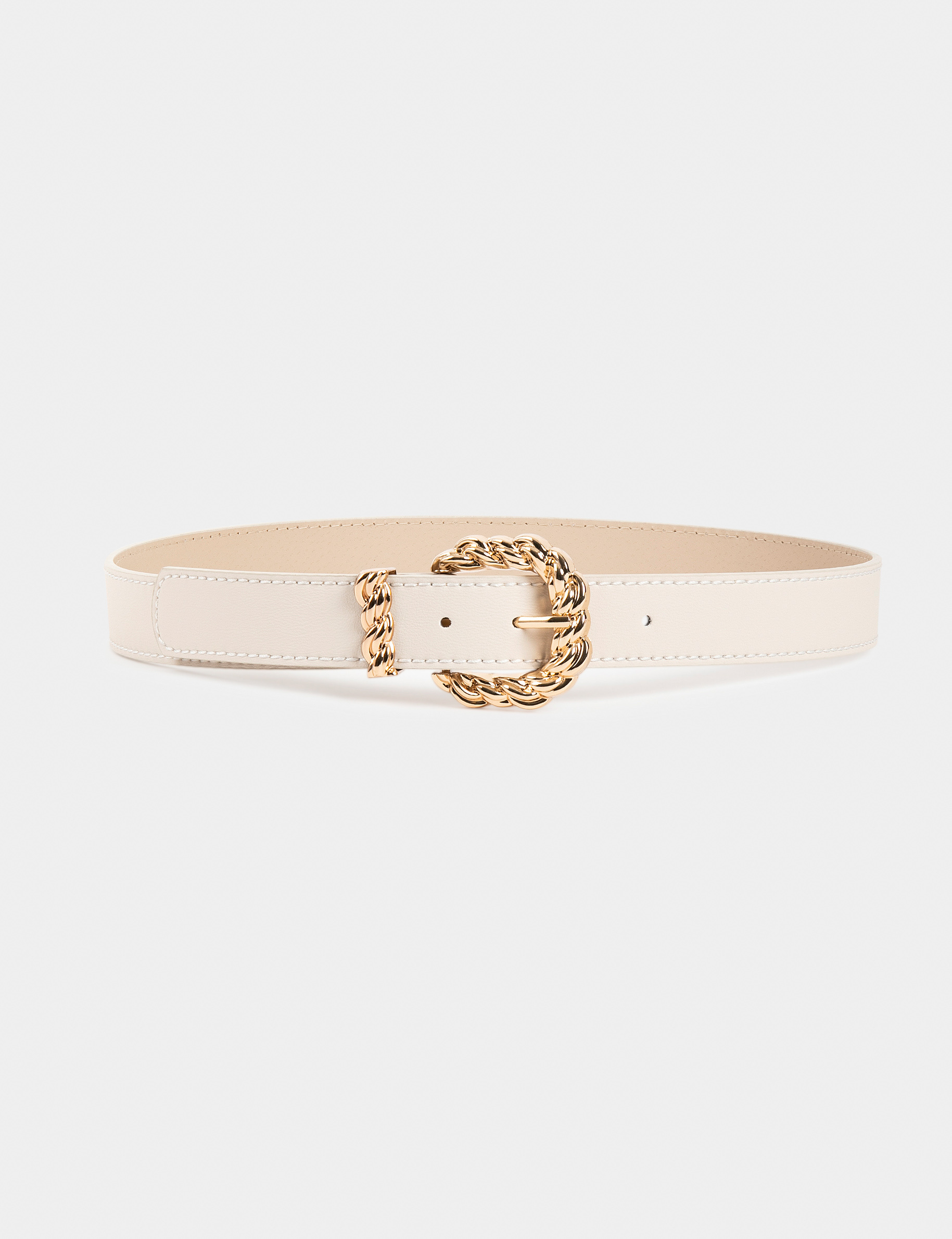 Belt with twisted buckle ivory ladies' Belt with twisted buckle ivory ladies'