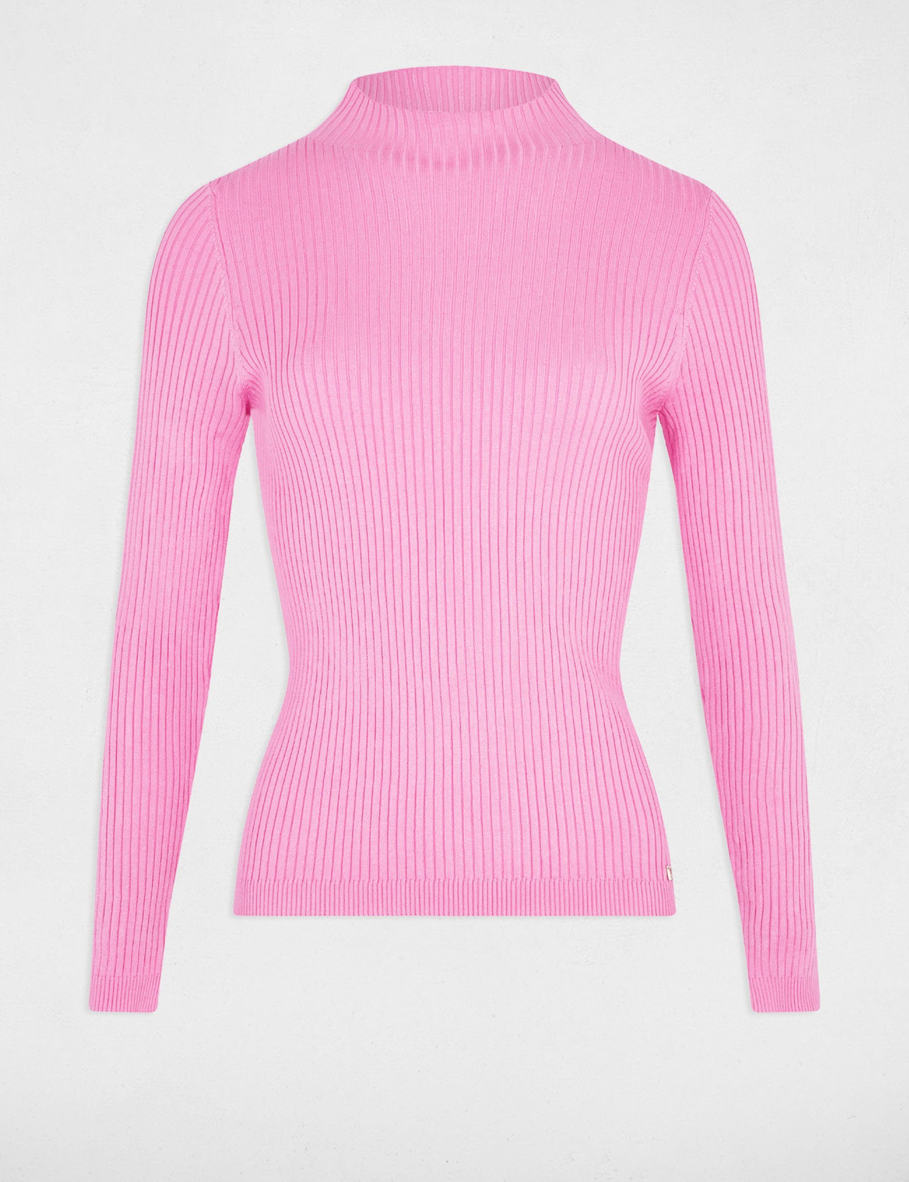 ribbed jumper high collar pink women Ribbed jumper high collar pink women