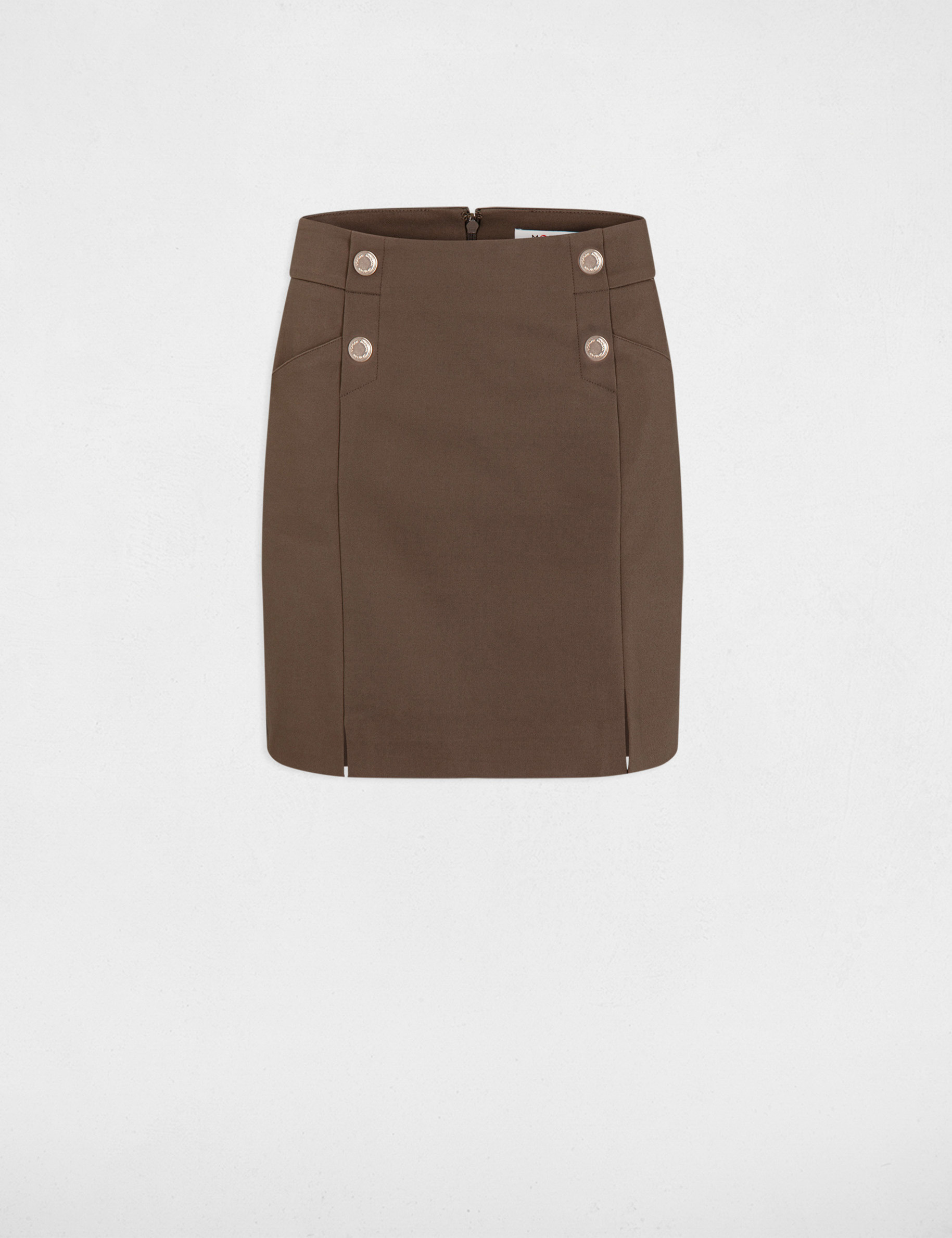 Mini skirt with buttons khaki green ladies'