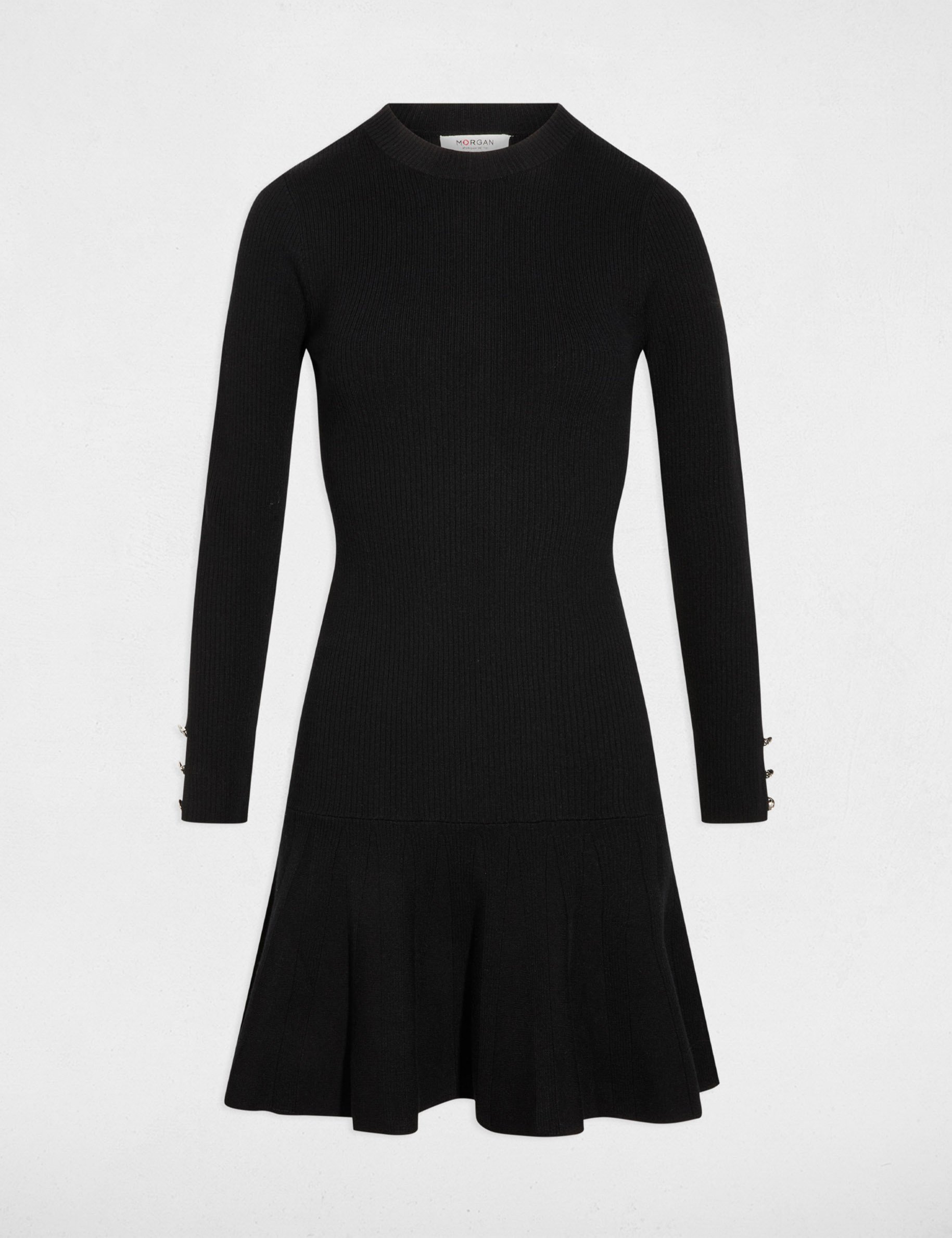 Short dress with round neck black women