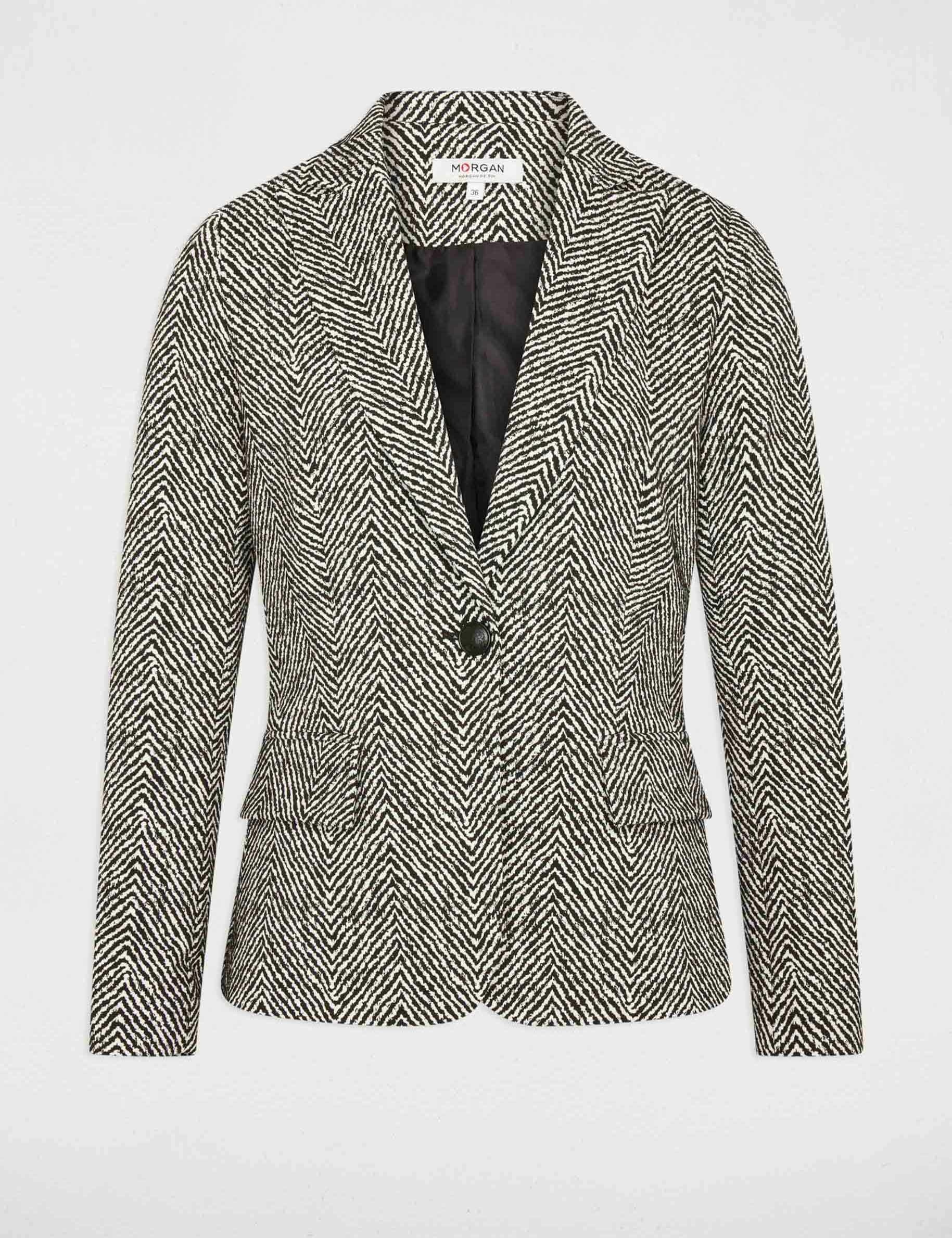 Waisted blazer chevron print multico ladies'