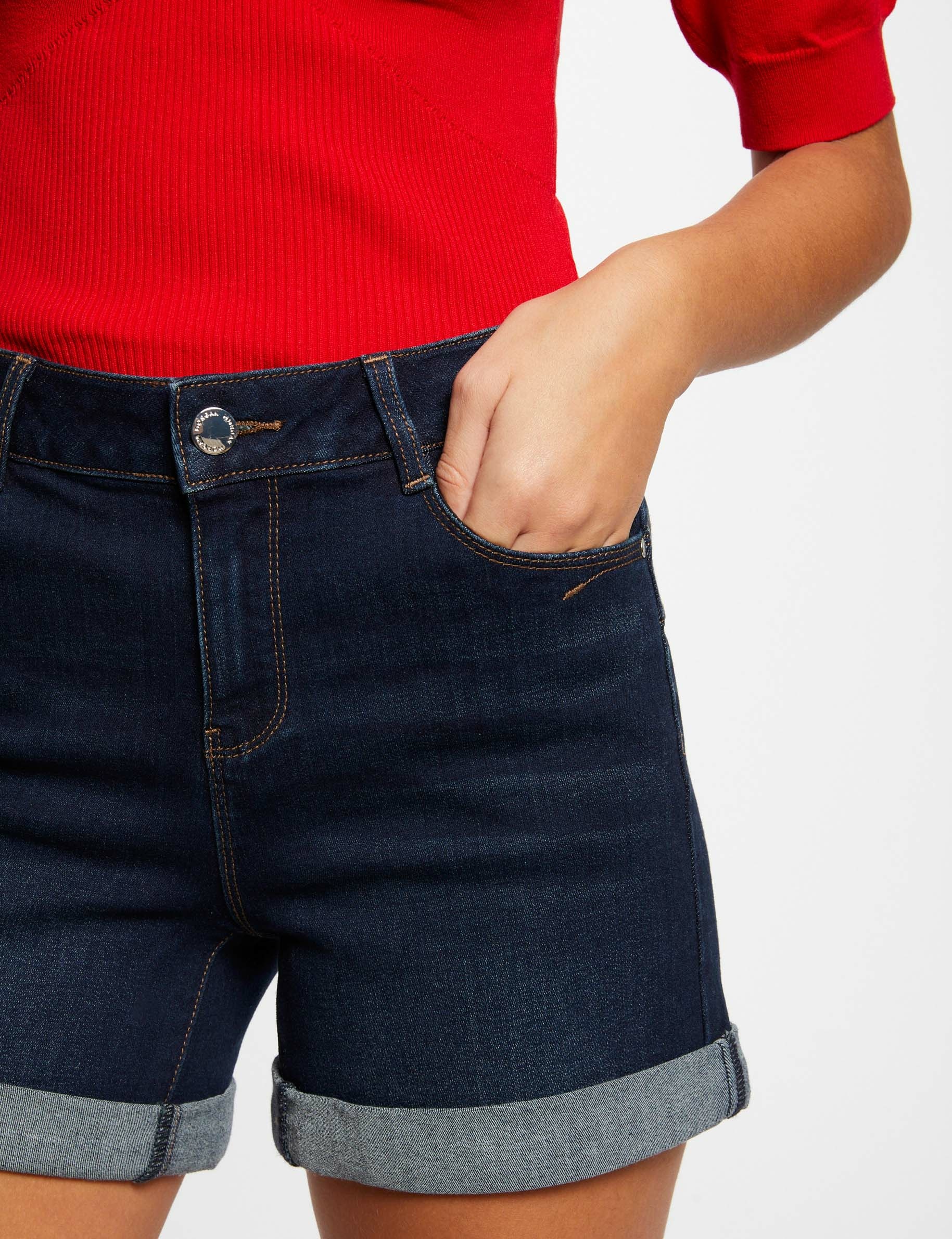 straight denim shorts raw denim women Straight denim shorts raw denim women