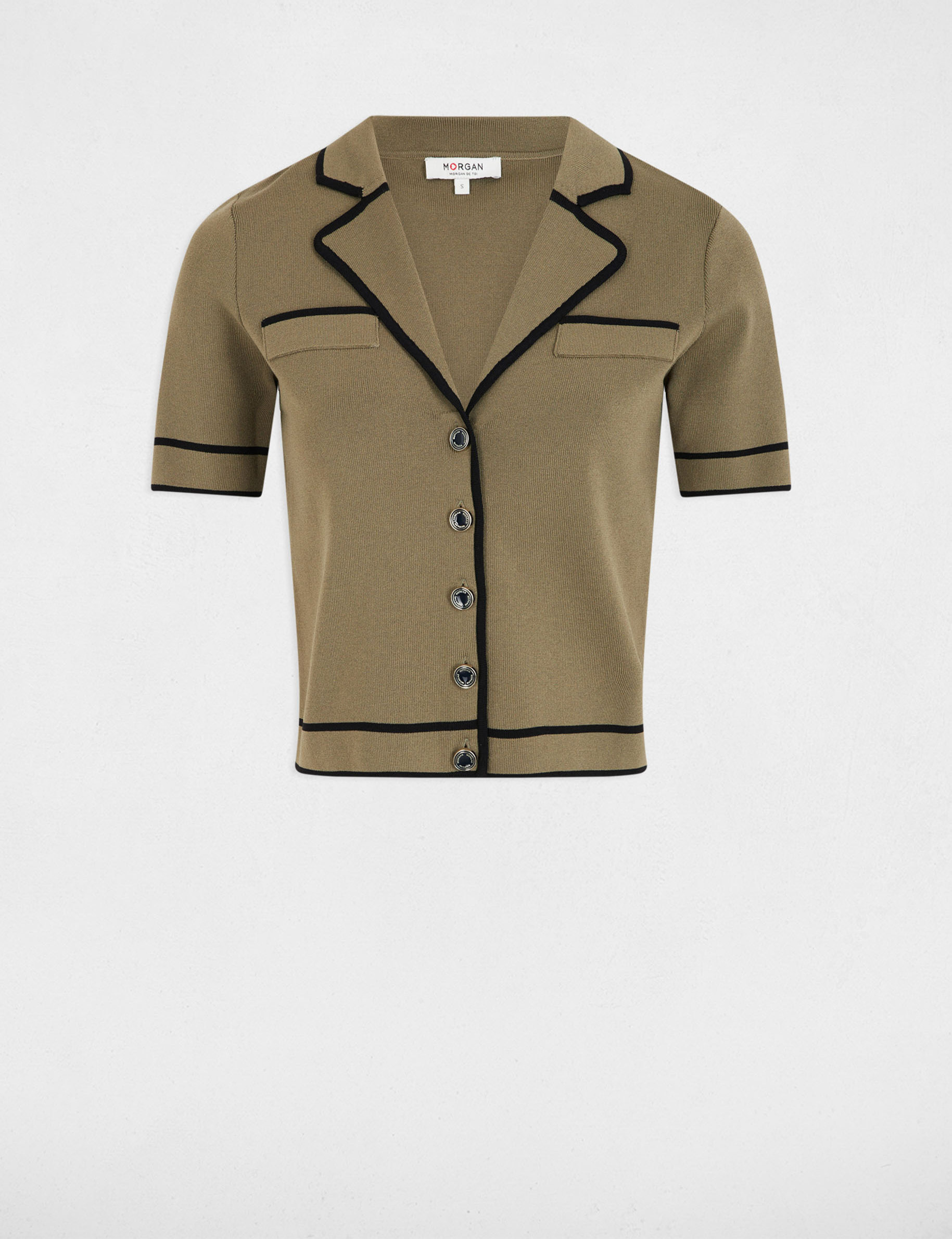 cardigan short sleeves khaki green women Cardigan short sleeves khaki green women